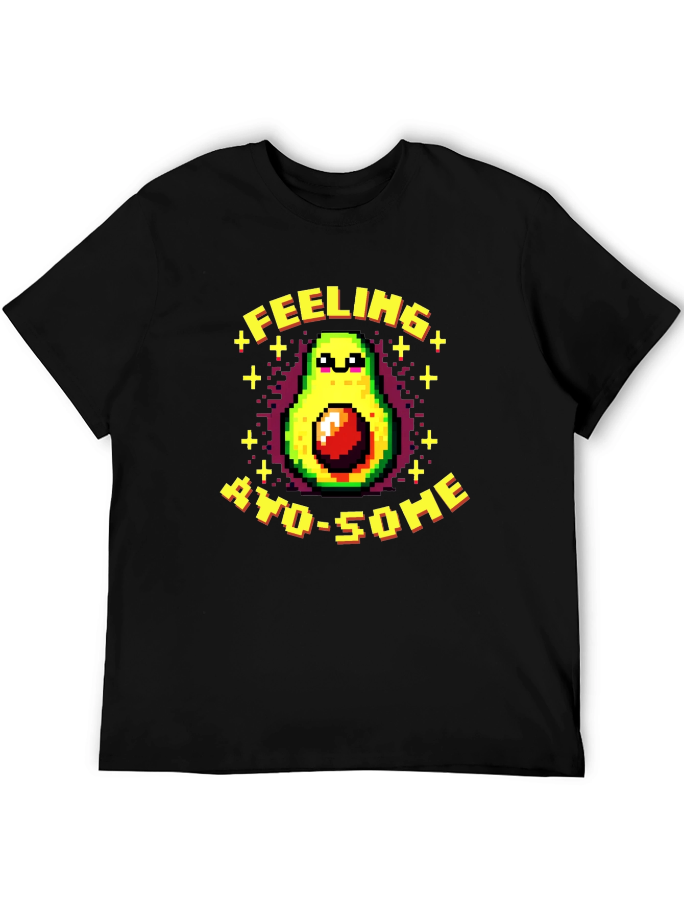 Black Feeling Avo-Some Pixelated Avocado T-Shirt view 5
