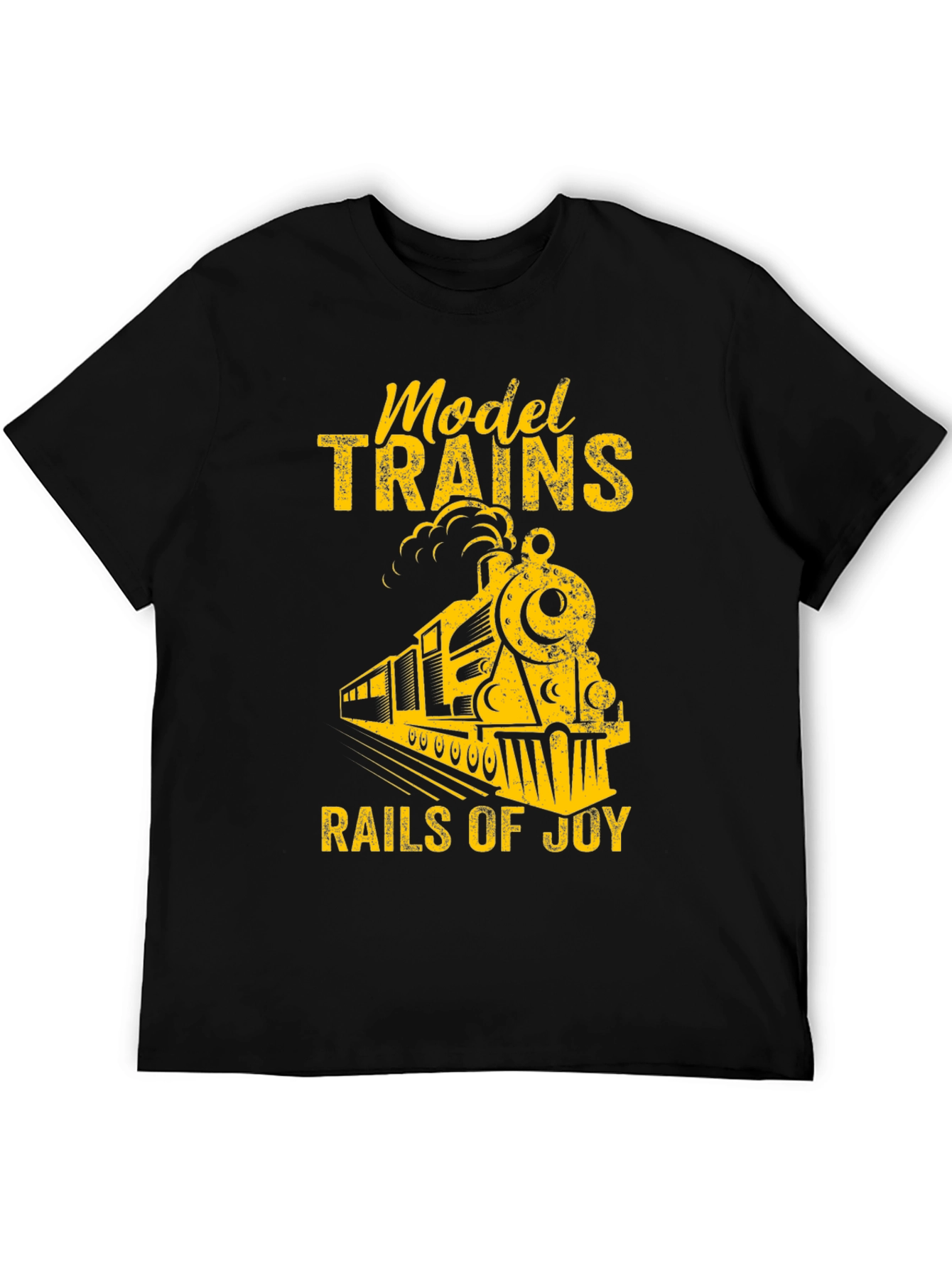 Black Model Trains Rails Of Joy Graphic Tee view 5