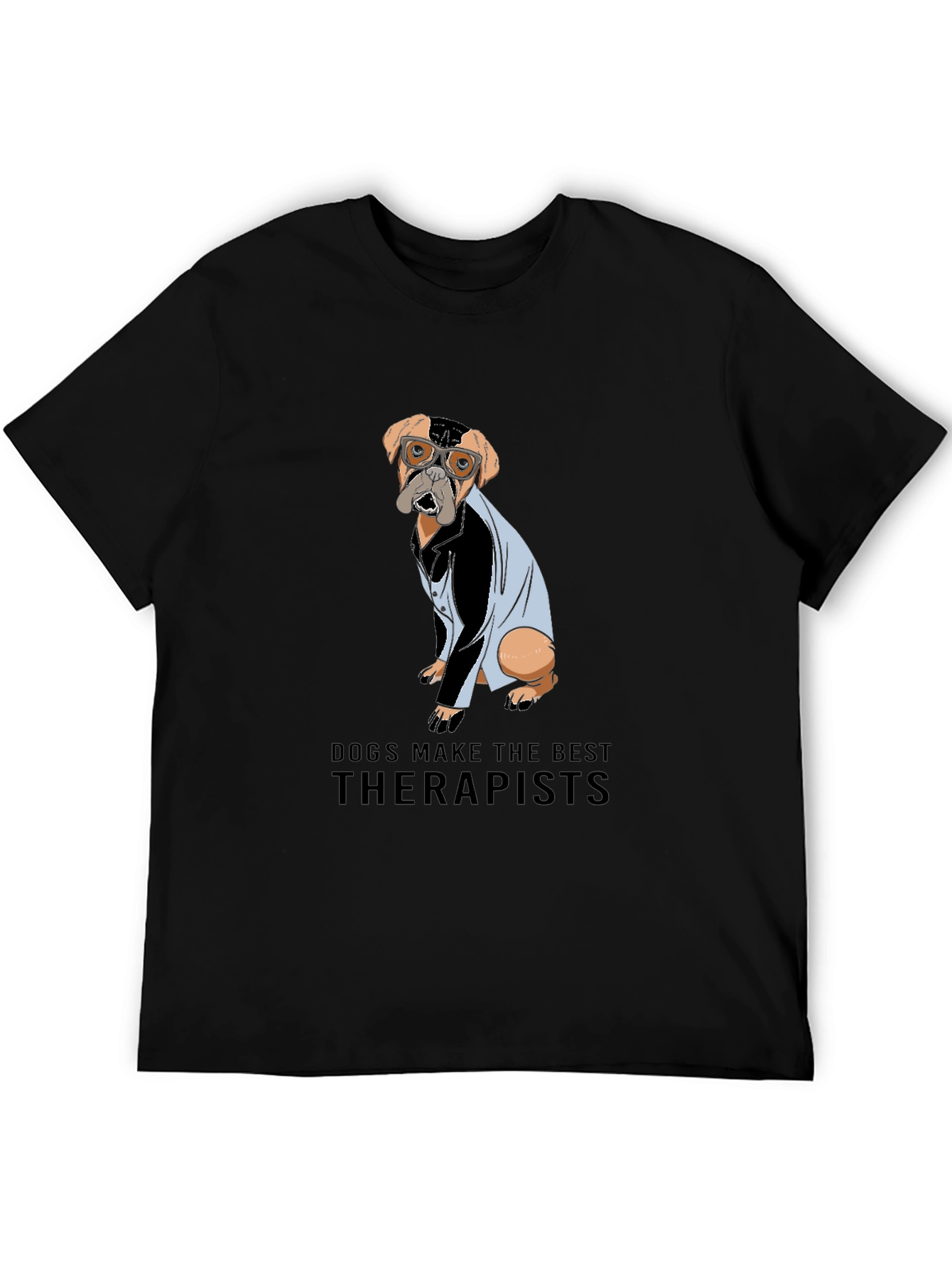 Black Dogs Make the Best Therapists Black T-Shirt view 5
