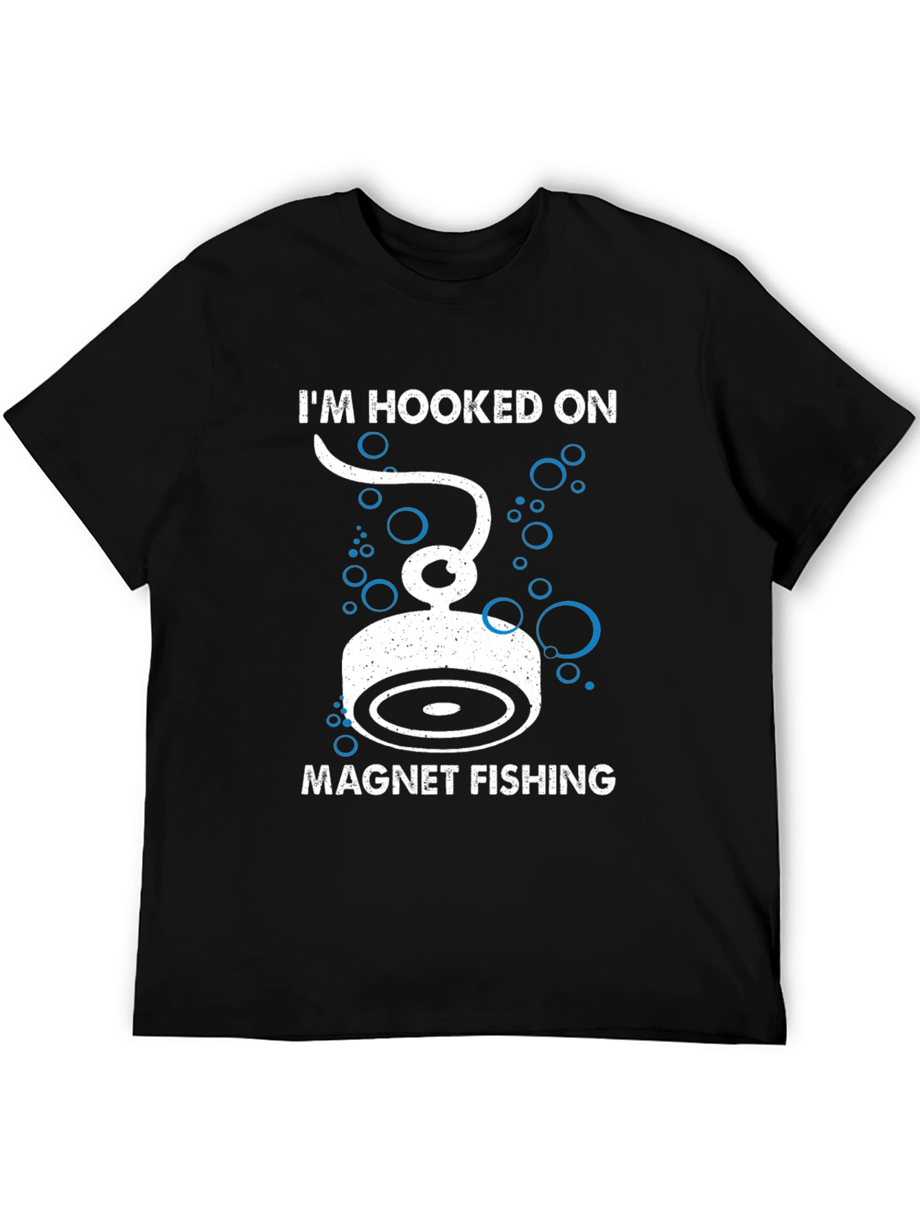 Black Hooked on Magnet Fishing T-Shirt view 5
