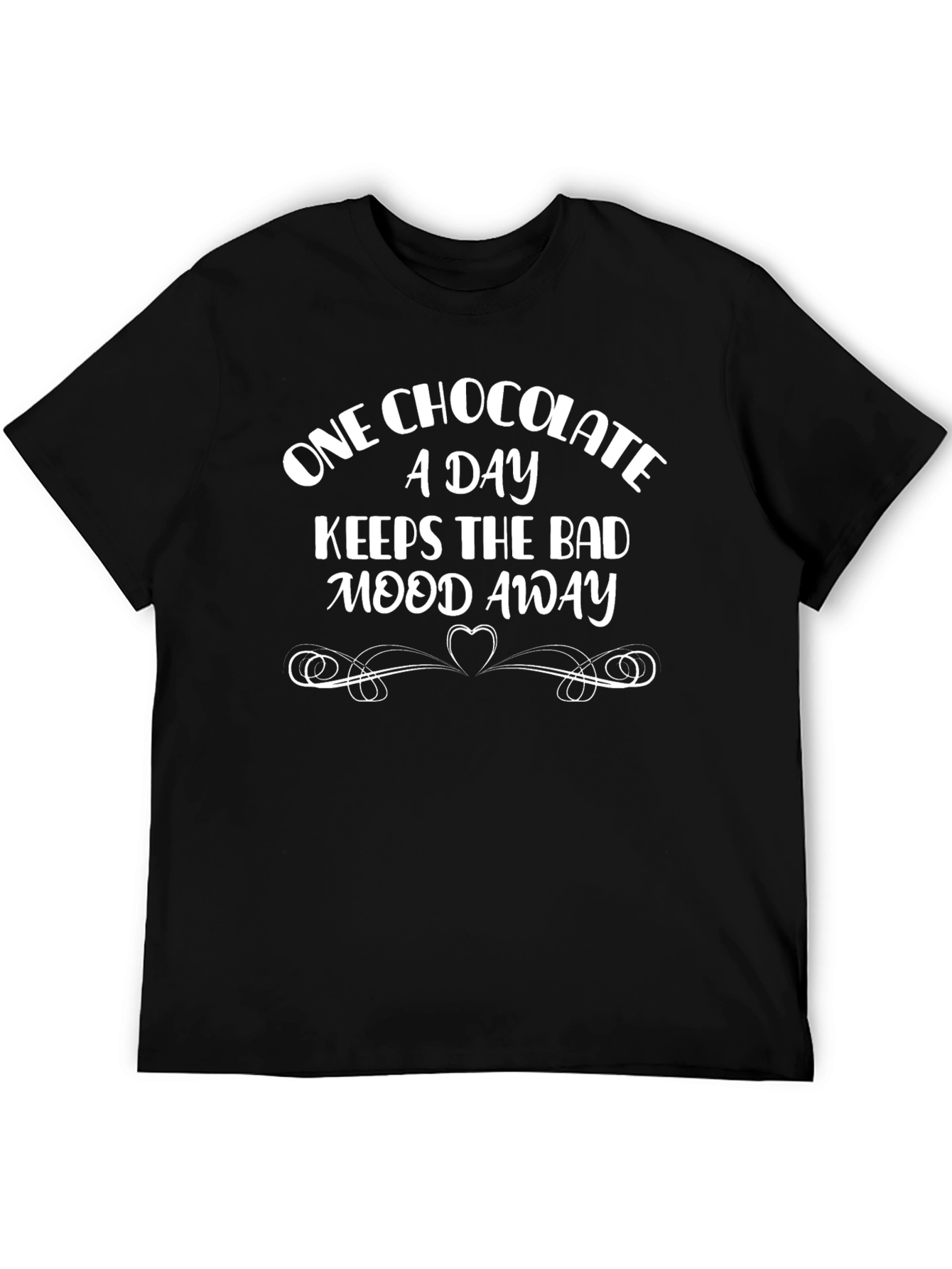Black Chocolate a Day Keeps the Bad Mood Away Graphic Tee view 5