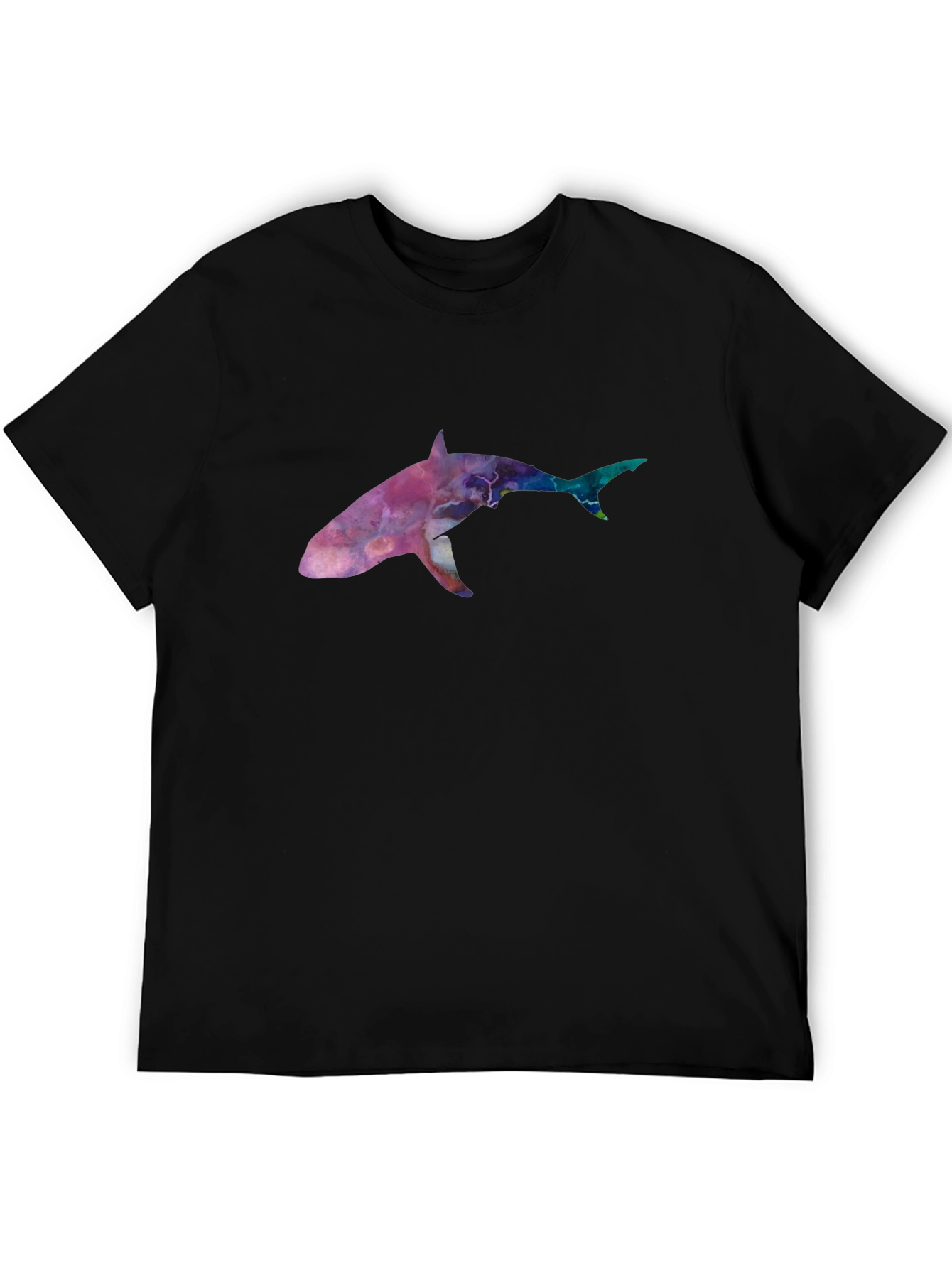 Black Galaxy Shark Graphic Tee - Black Cotton Blend view 5