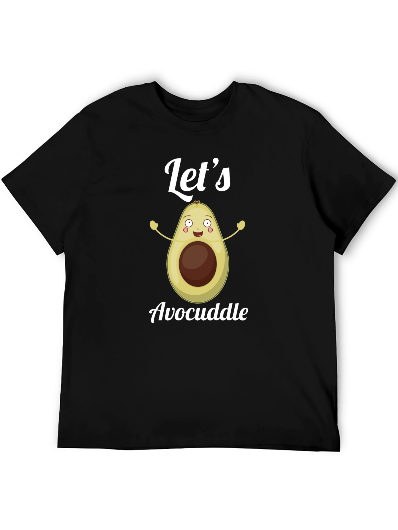 Black Avocuddle T-Shirt: Let's Cuddle Avocado Tee view 5