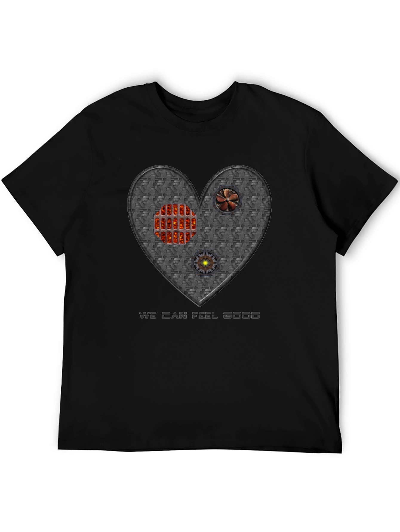 Black Steampunk Heart T-Shirt - Feel Good view 5