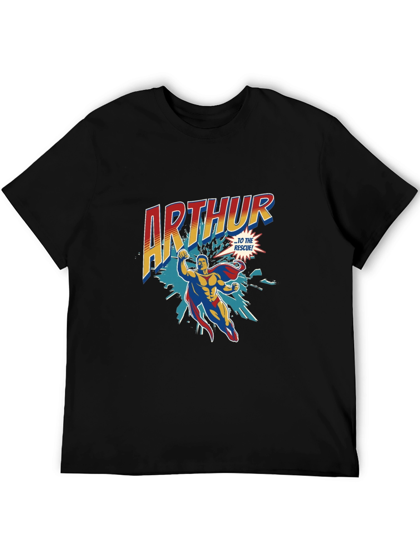 Black Arthur Superhero Graphic Tee - Bold & Stylish view 5