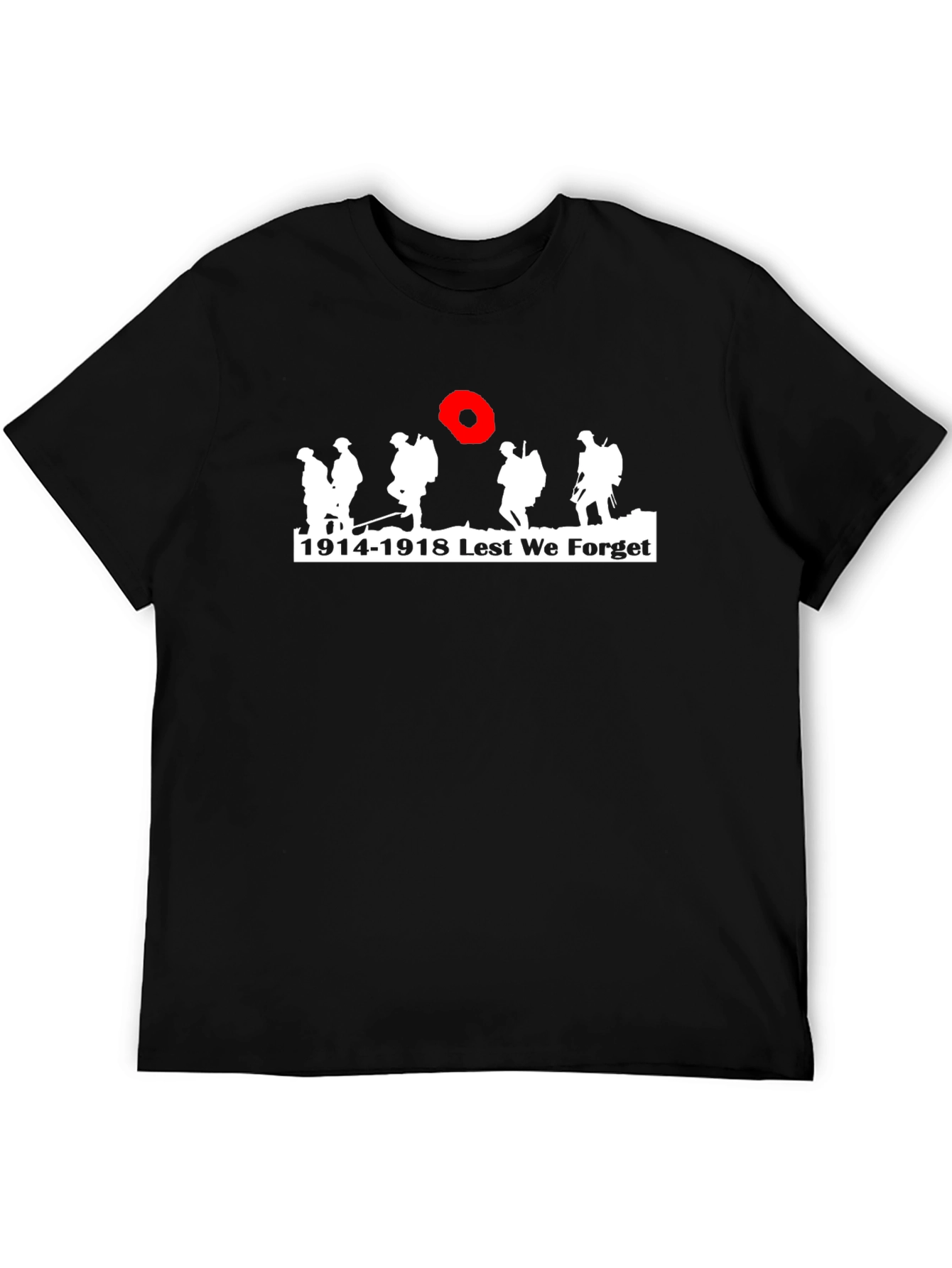 Black Lest We Forget 1914-1918 T-Shirt view 5