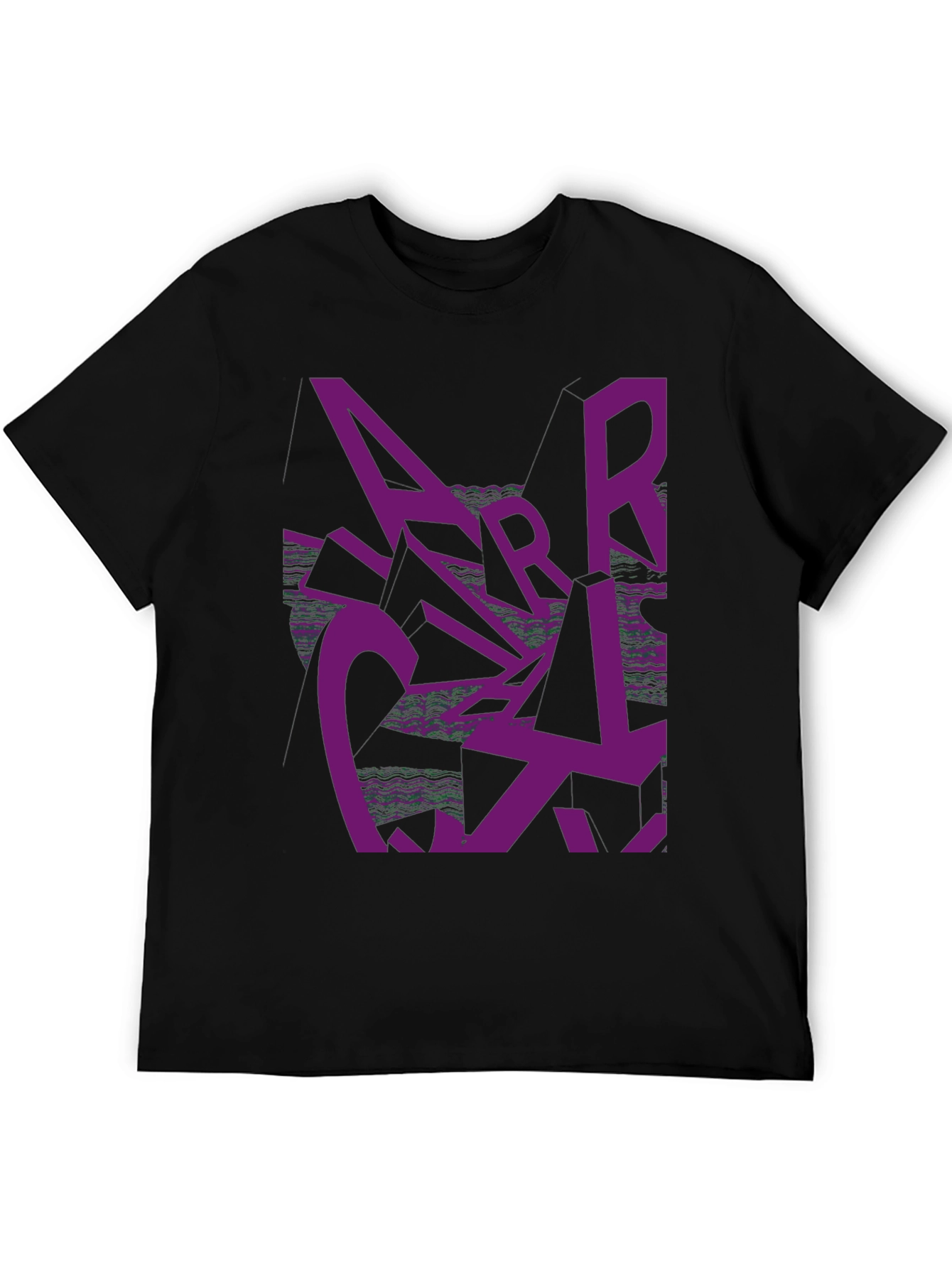 Black Abstract Graphic Print Black T-Shirt view 5