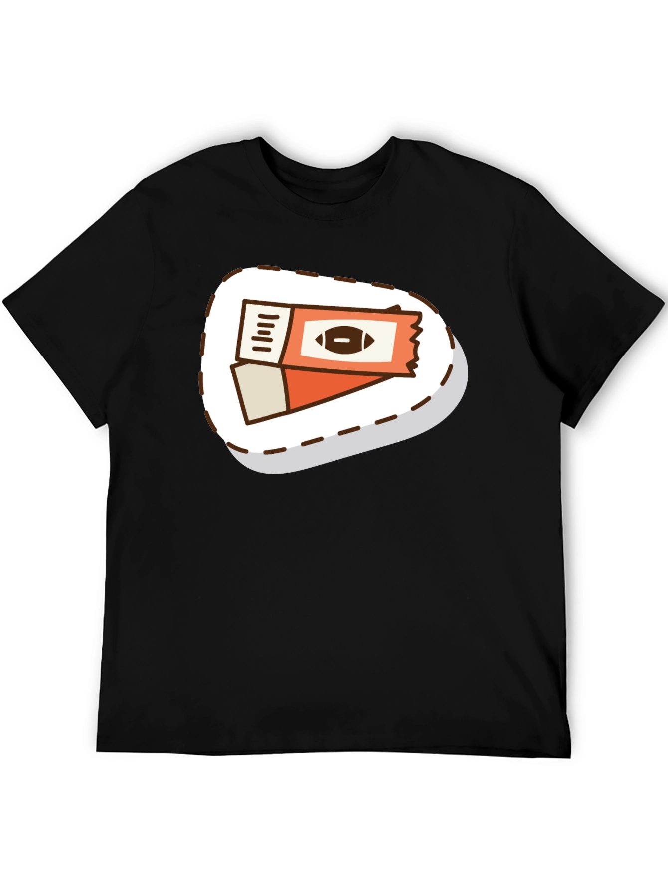 Black Football Ticket Graphic T-Shirt view 5