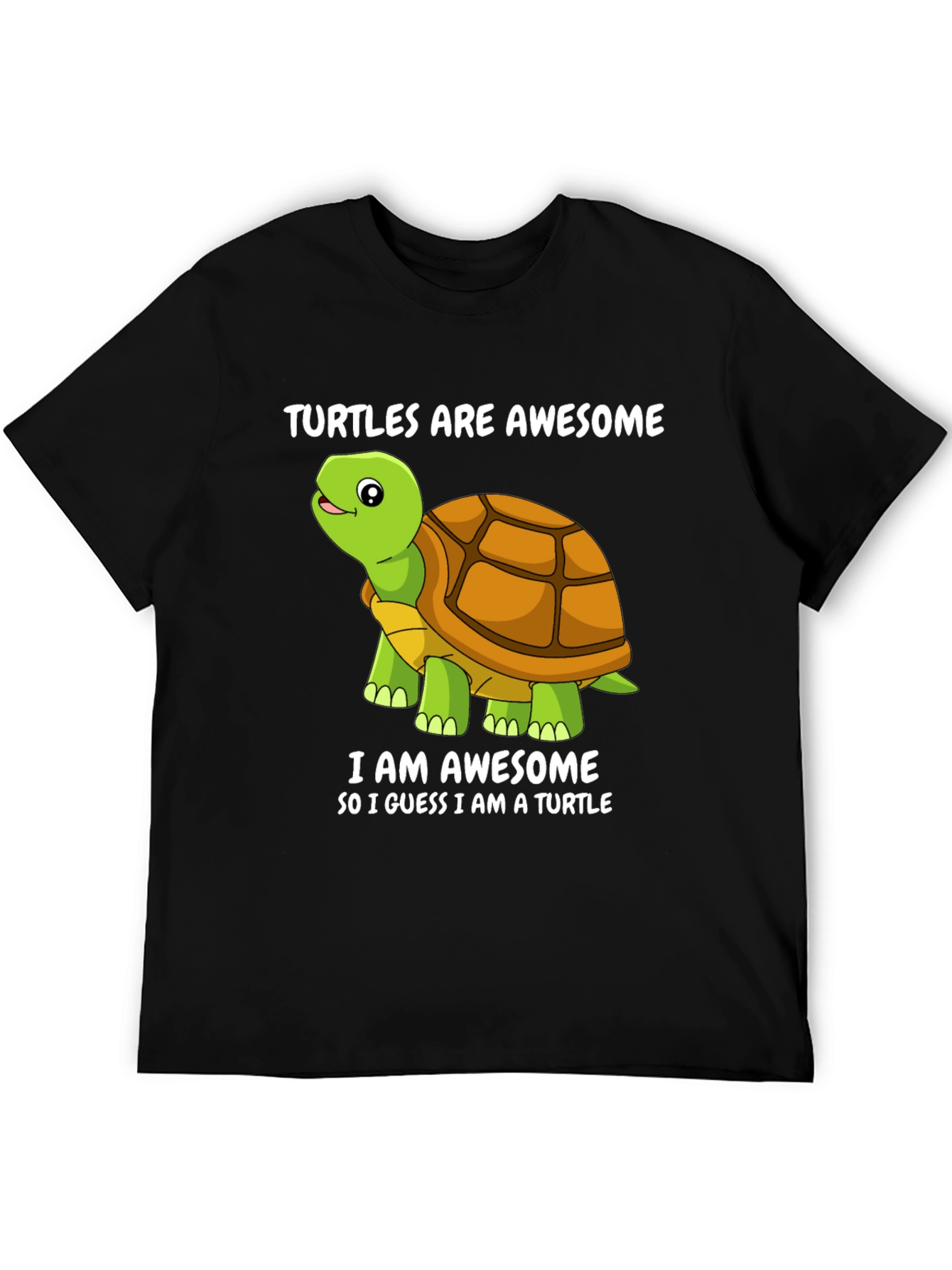 Black Awesome Turtles T-Shirt - Funny Cartoon Turtle Tee view 5