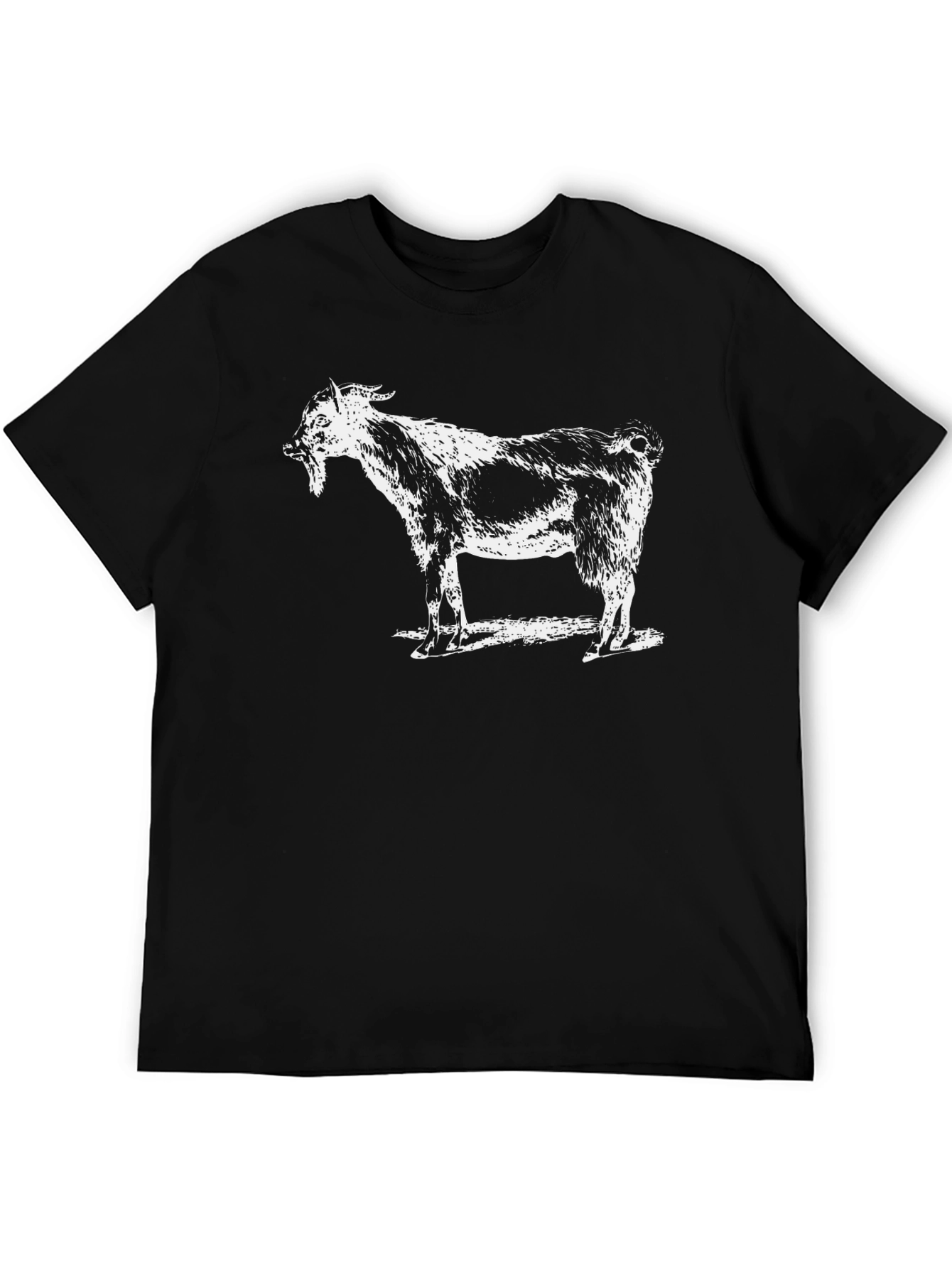 Black Goat Graphic T-Shirt - Black Crew Neck Tee view 5