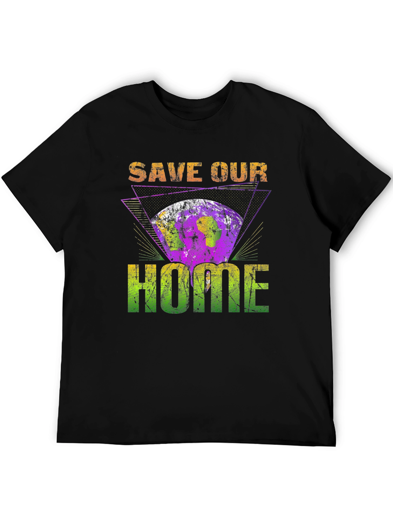 Black Save Our Home Earth Graphic T-Shirt view 5
