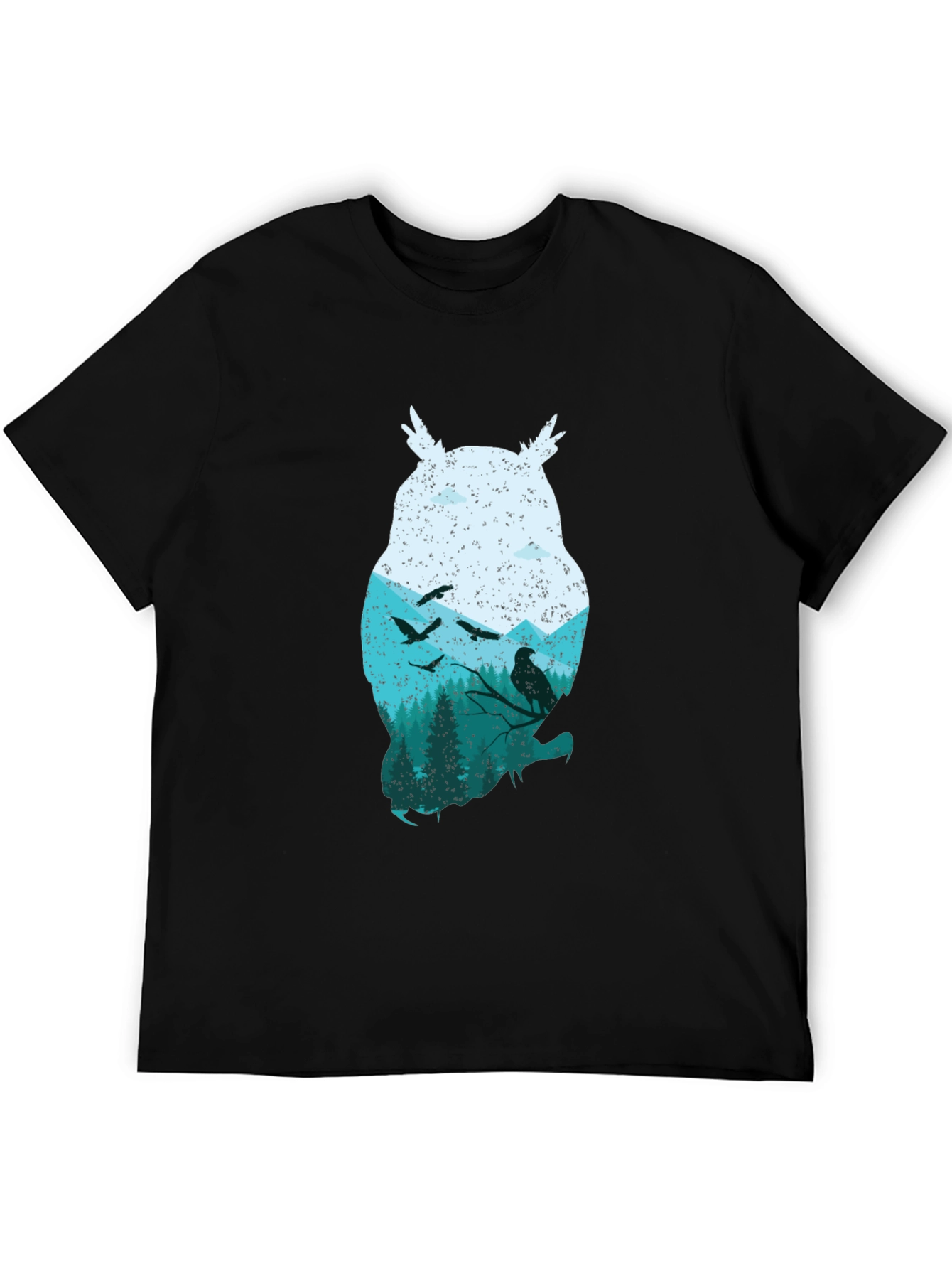 Black Owl Silhouette Graphic Tee view 5