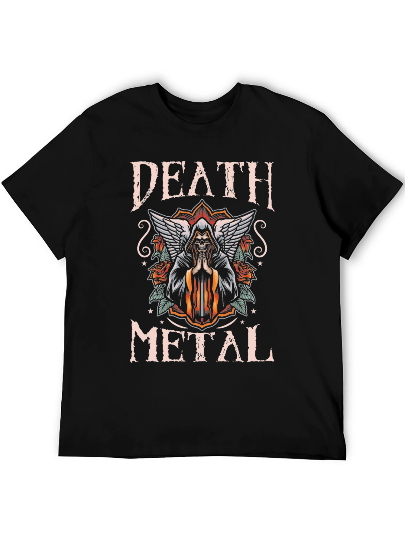 Black Death Metal Graphic T-Shirt view 5