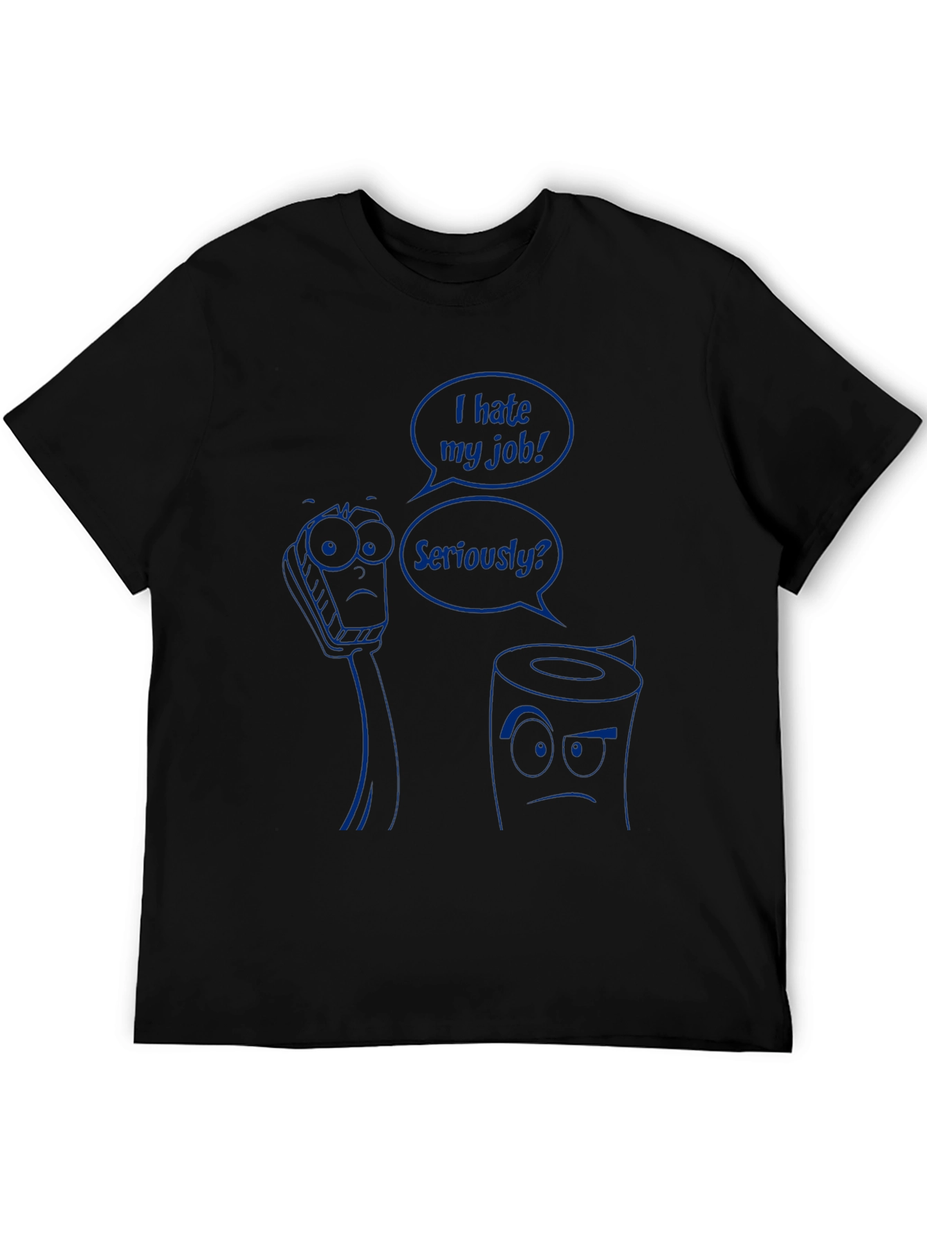 Black Funny "I Hate My Job" Graphic T-Shirt view 5