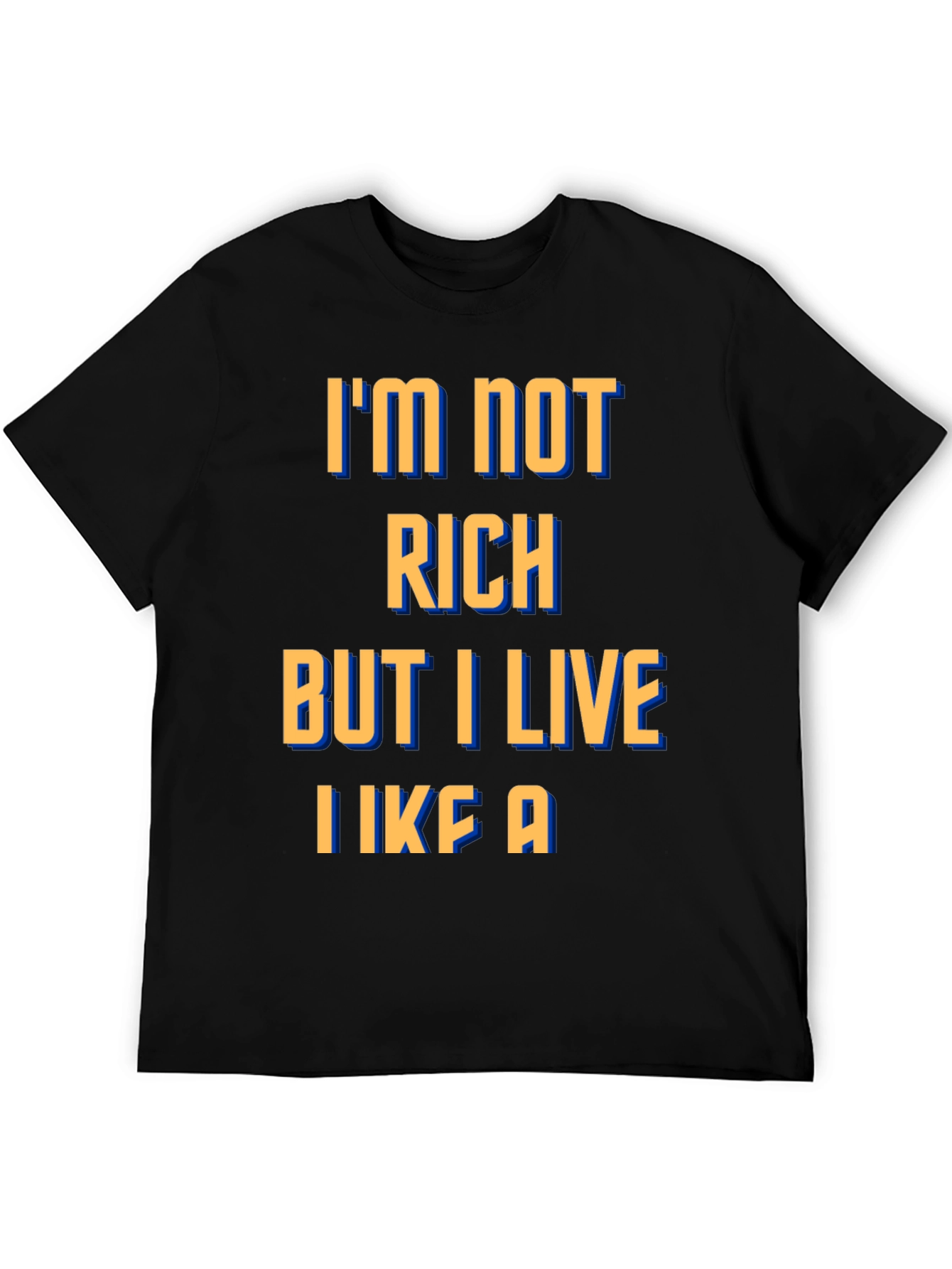 Black Funny Graphic Tee - I'm Not Rich, I Live Like A... view 5
