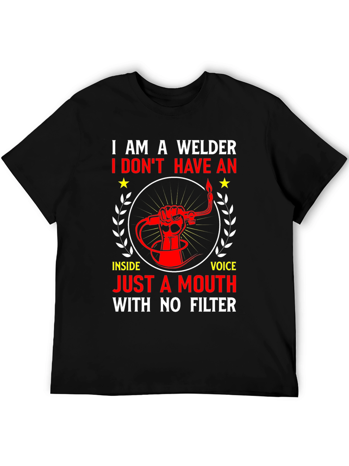 Black Welder T-Shirt - No Filter, Funny Quote view 5