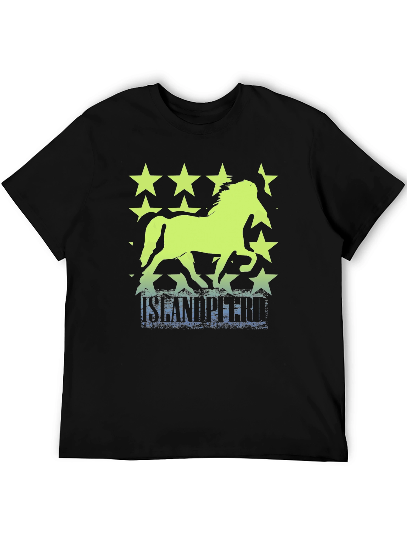 Black Icelandic Horse Stars T-Shirt view 5