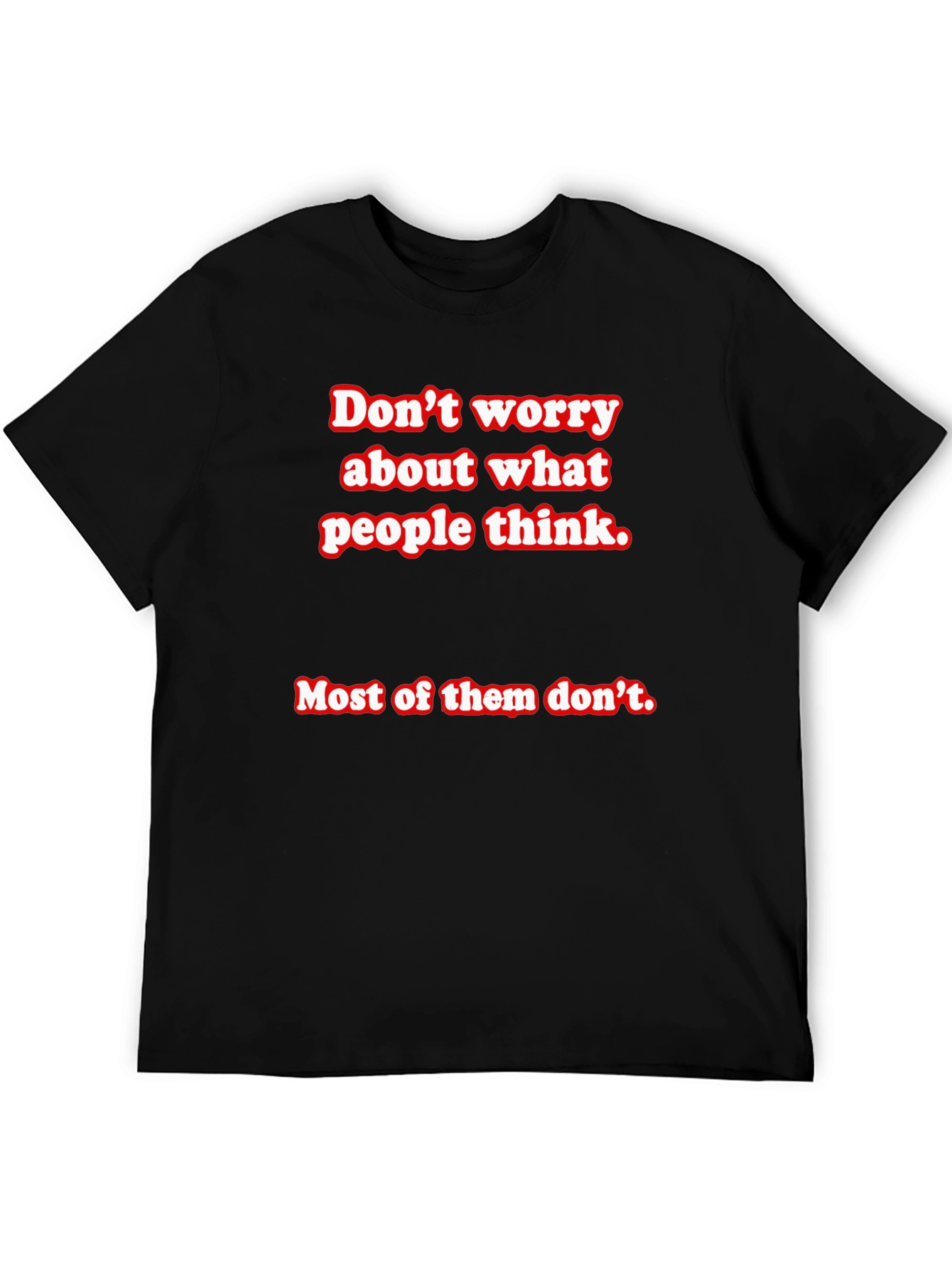 Black Don't Worry Slogan Graphic Tee - Comfort Fit view 5