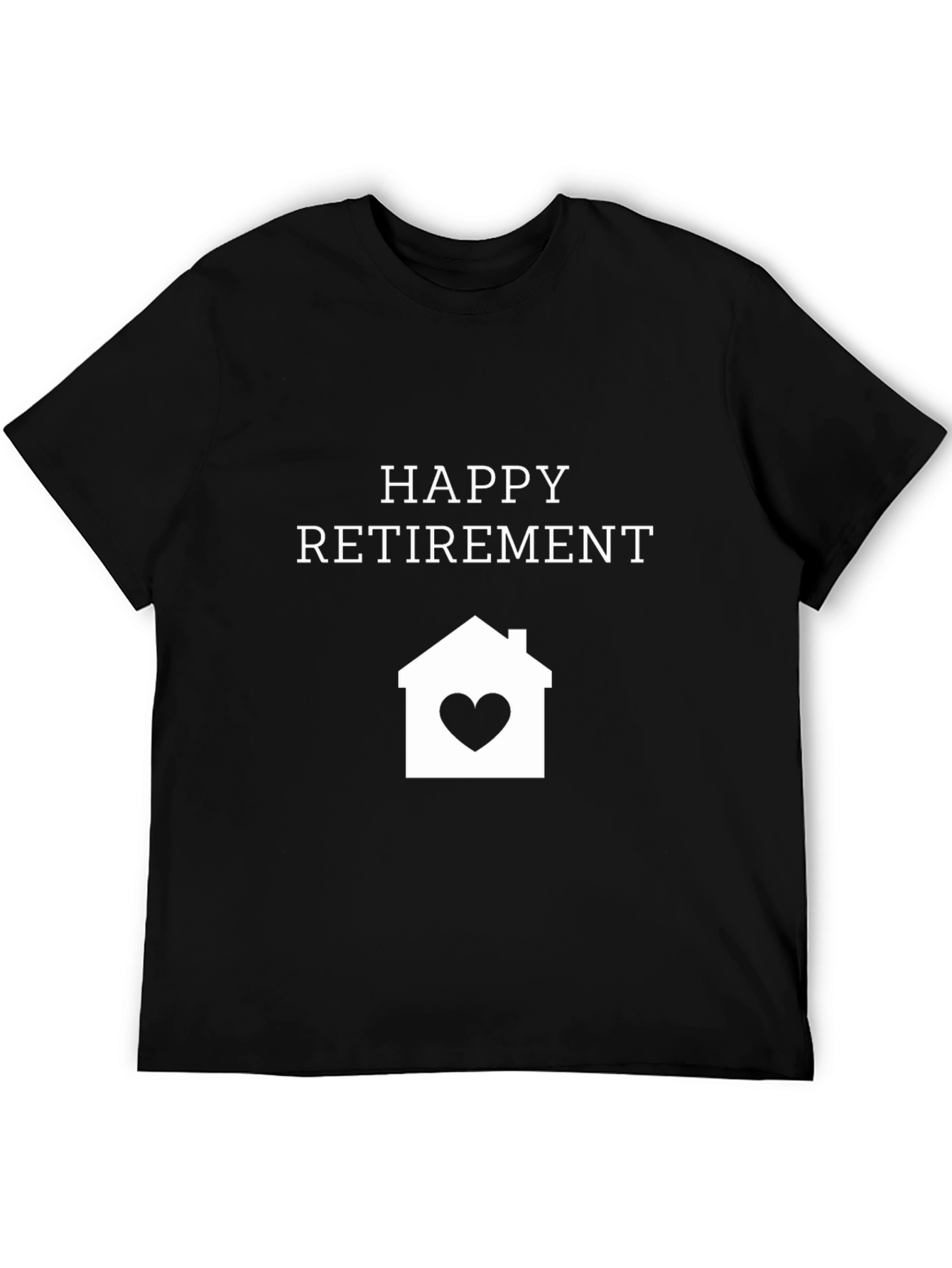 Black Happy Retirement Home Heart T-Shirt view 5
