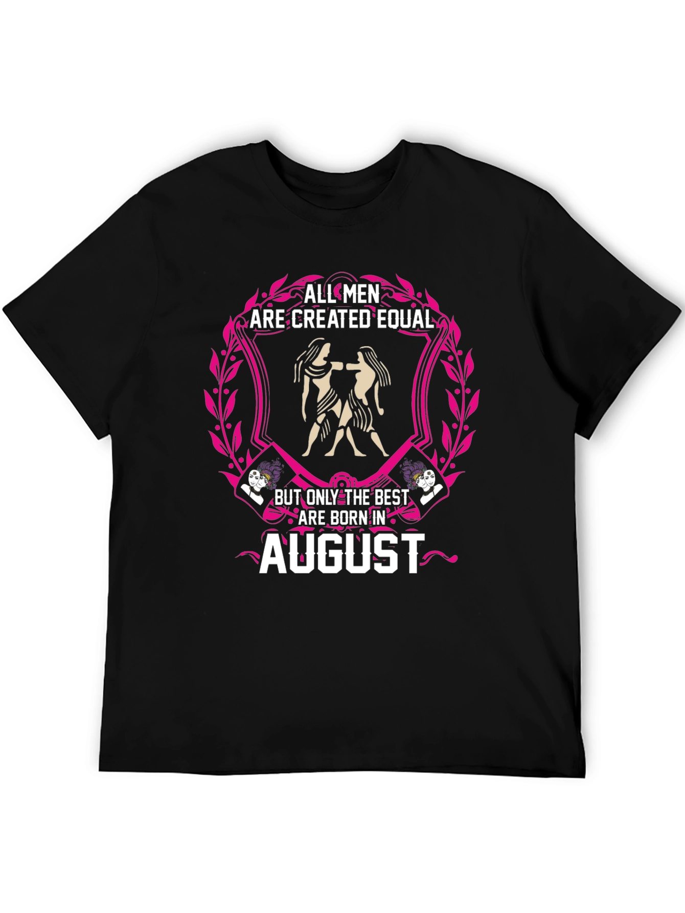 Black August Birthday Gemini Men's Graphic Tee view 5