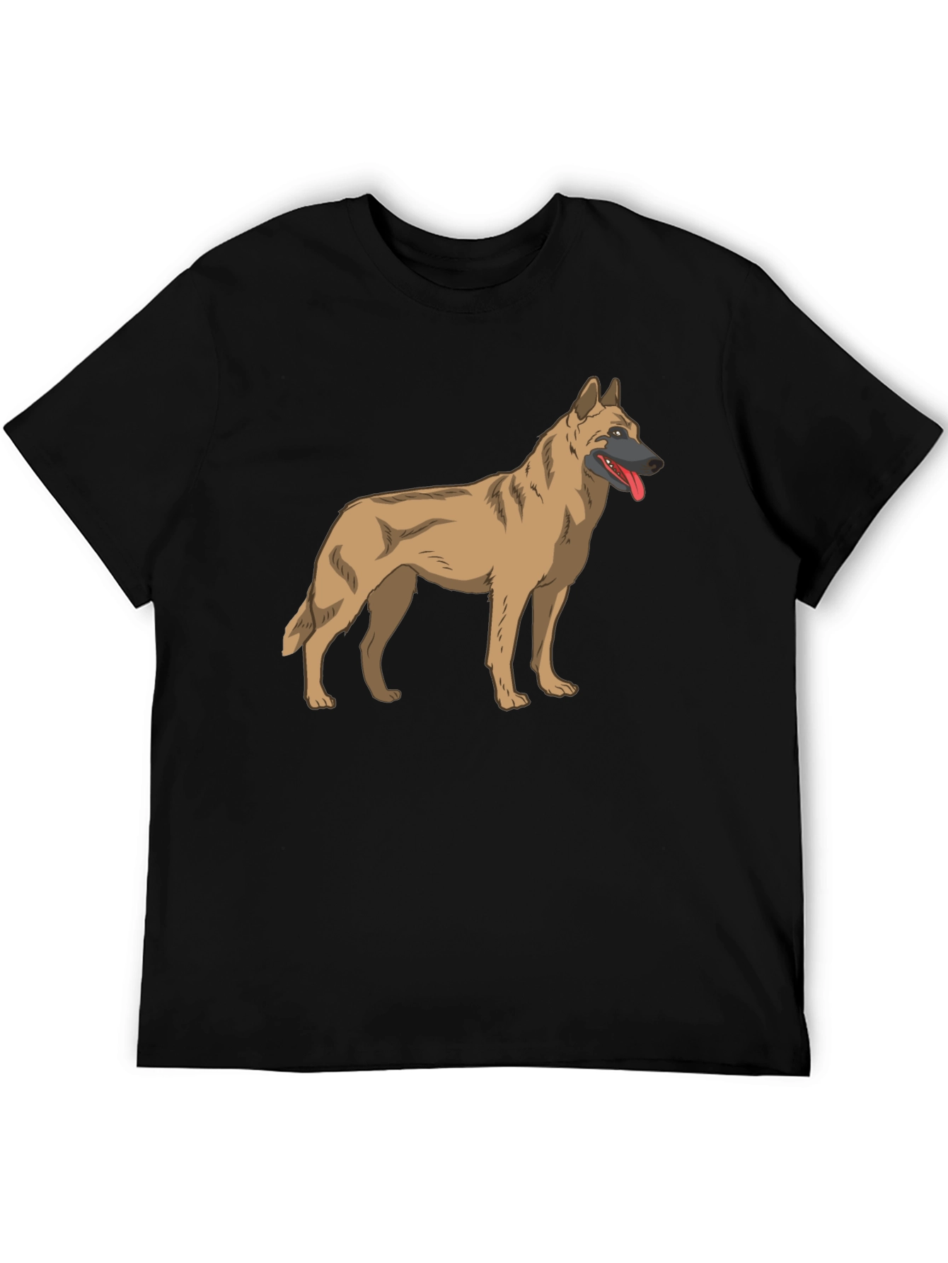 Malinois Dog Graphic Tee - Black Cotton T-Shirt - 5