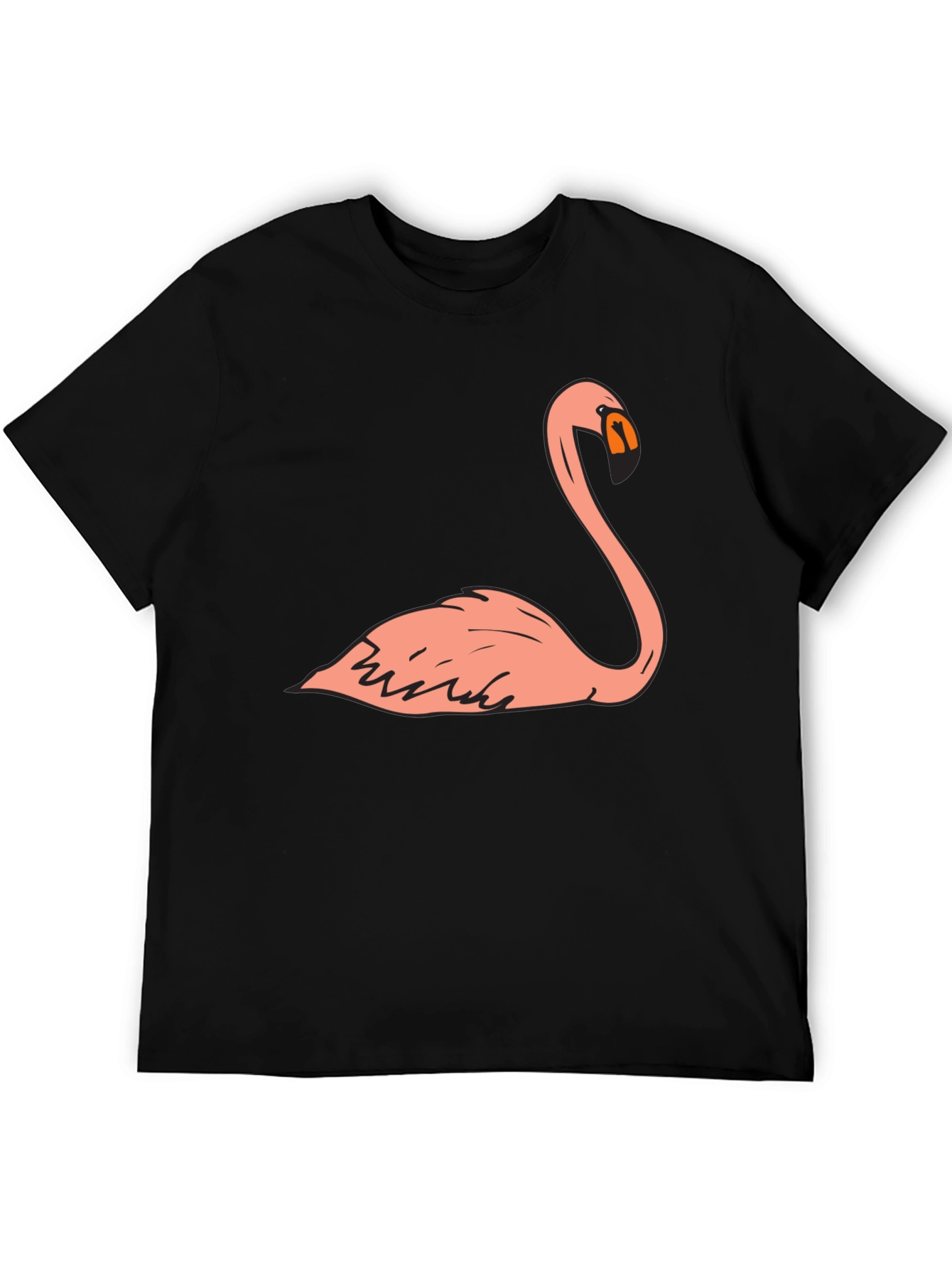 Black Flamingo Graphic Tee - Casual Black T-Shirt view 5