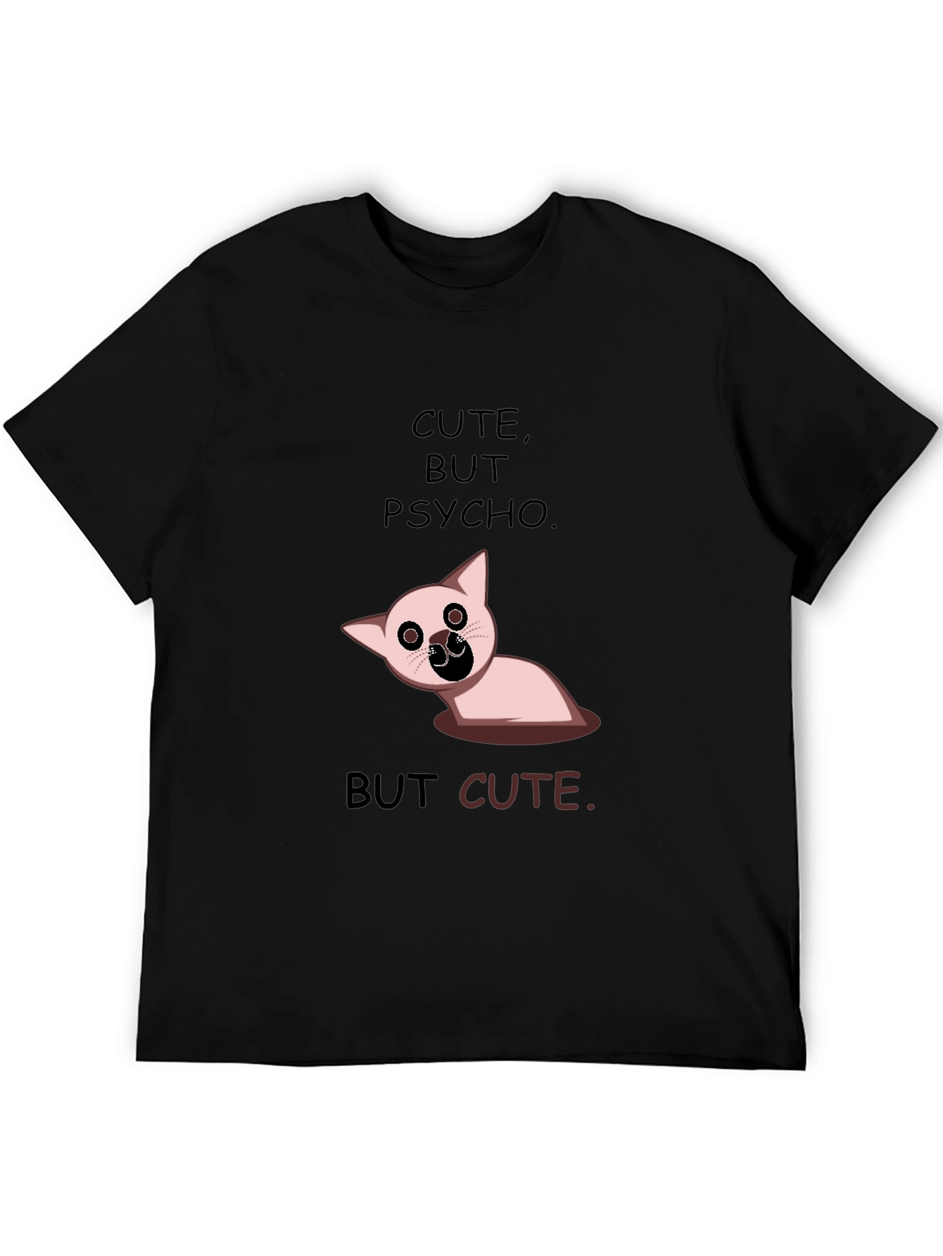 Black Cute But Psycho Funny Graphic Tee view 5