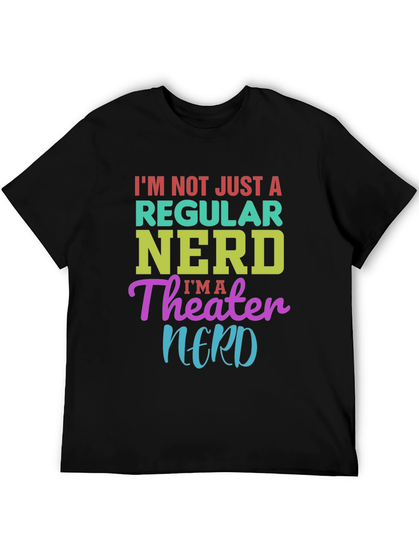 Black Theater Nerd Graphic T-Shirt - Black Cotton Tee view 5