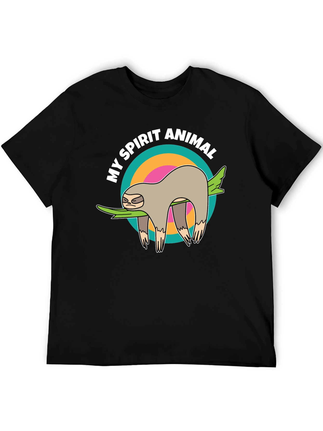 Black My Spirit Animal Sloth T-Shirt - Unisex Graphic Tee view 5