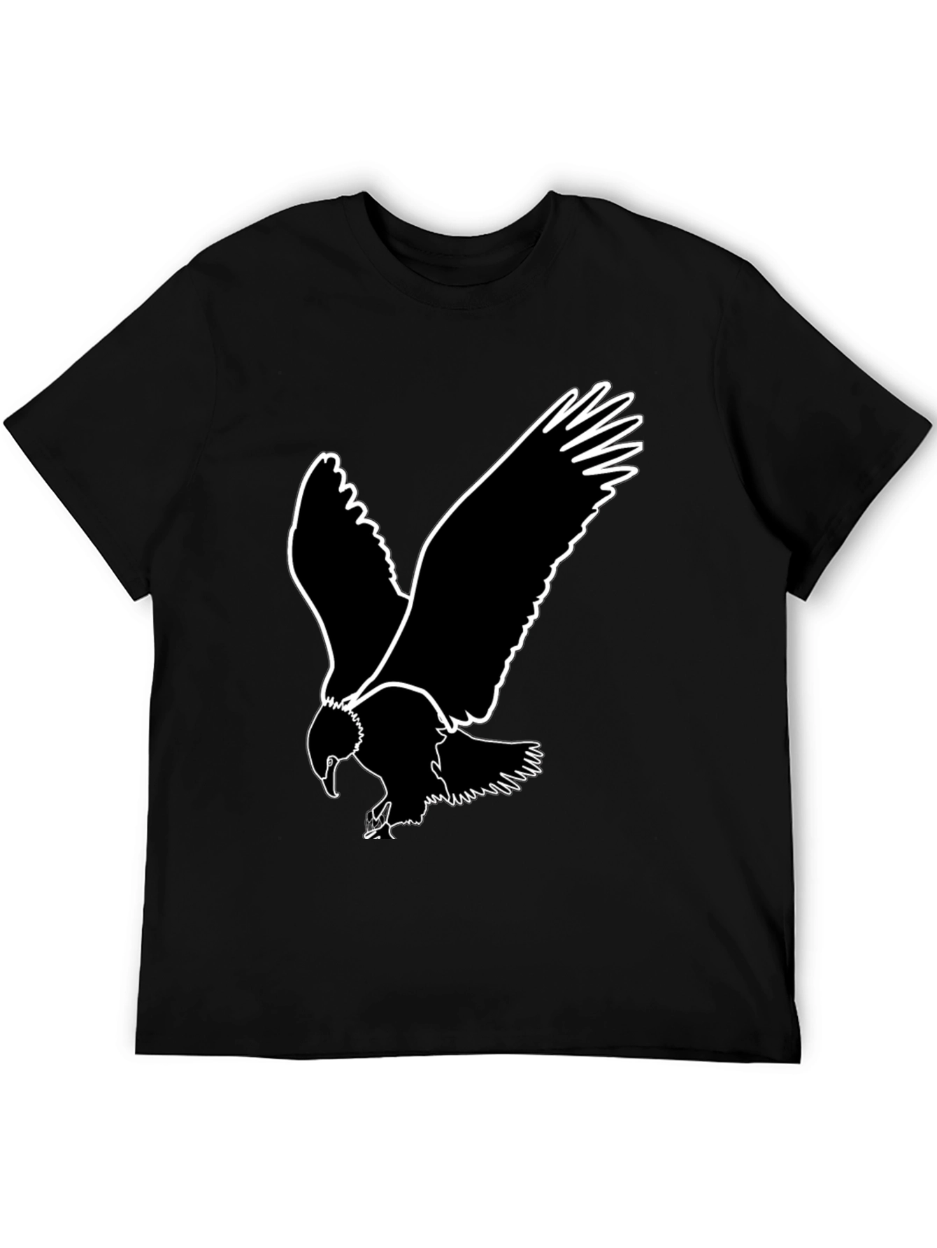 Black Bold Eagle Graphic Tee - Black Cotton T-Shirt view 5