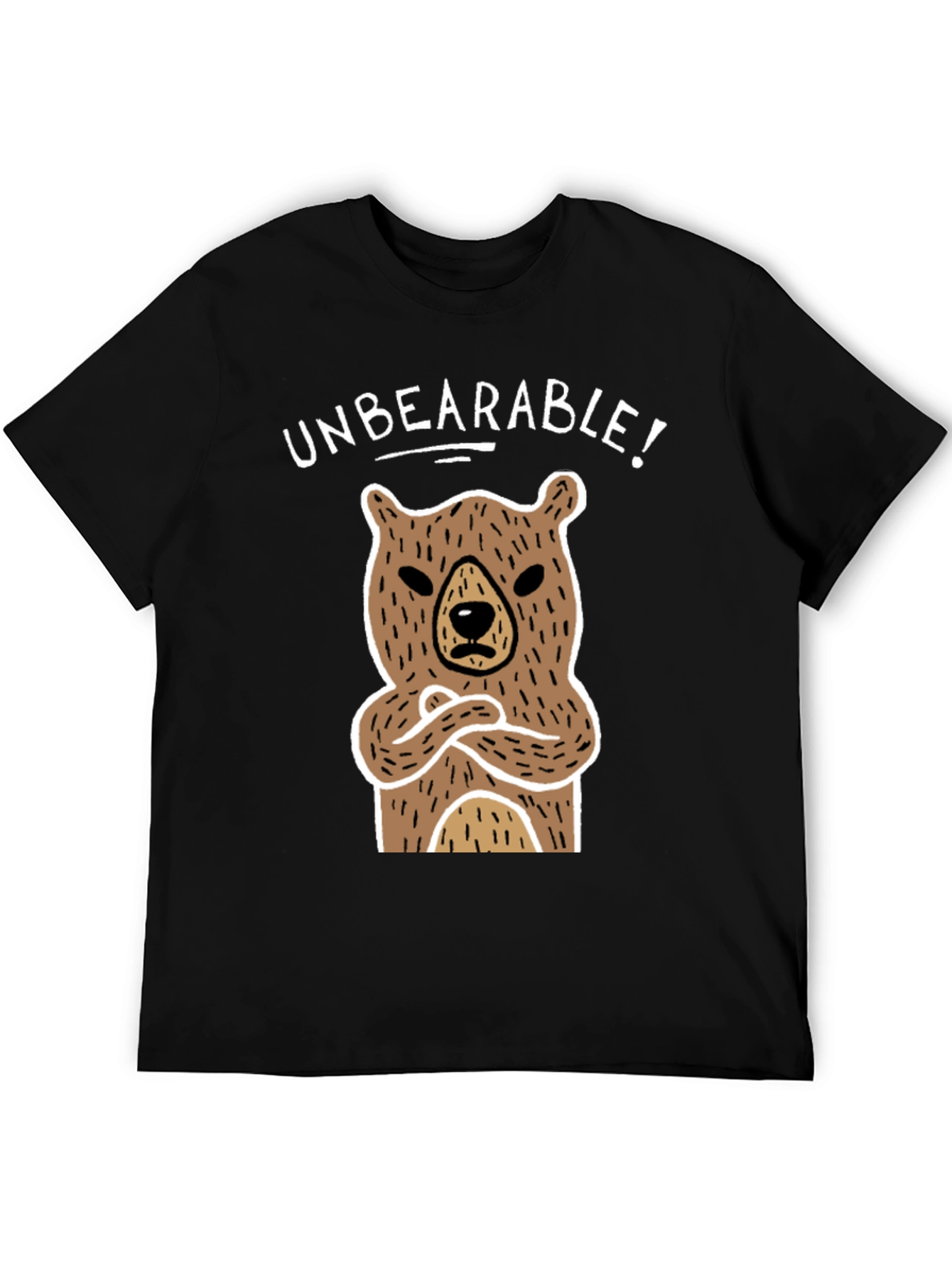 Black Unbearable Bear Graphic T-Shirt view 5