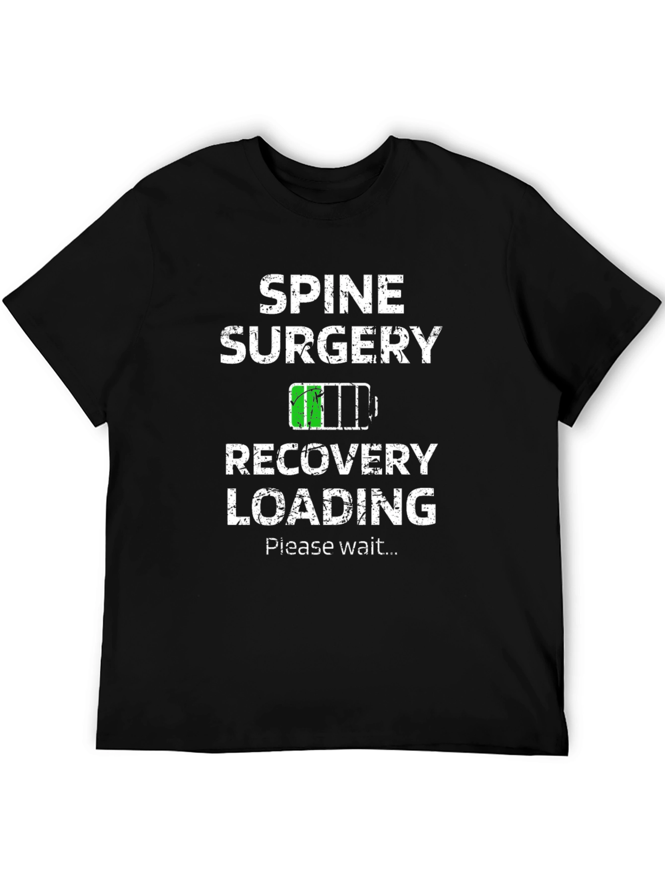 Black Spine Surgery Recovery Loading T-Shirt view 5
