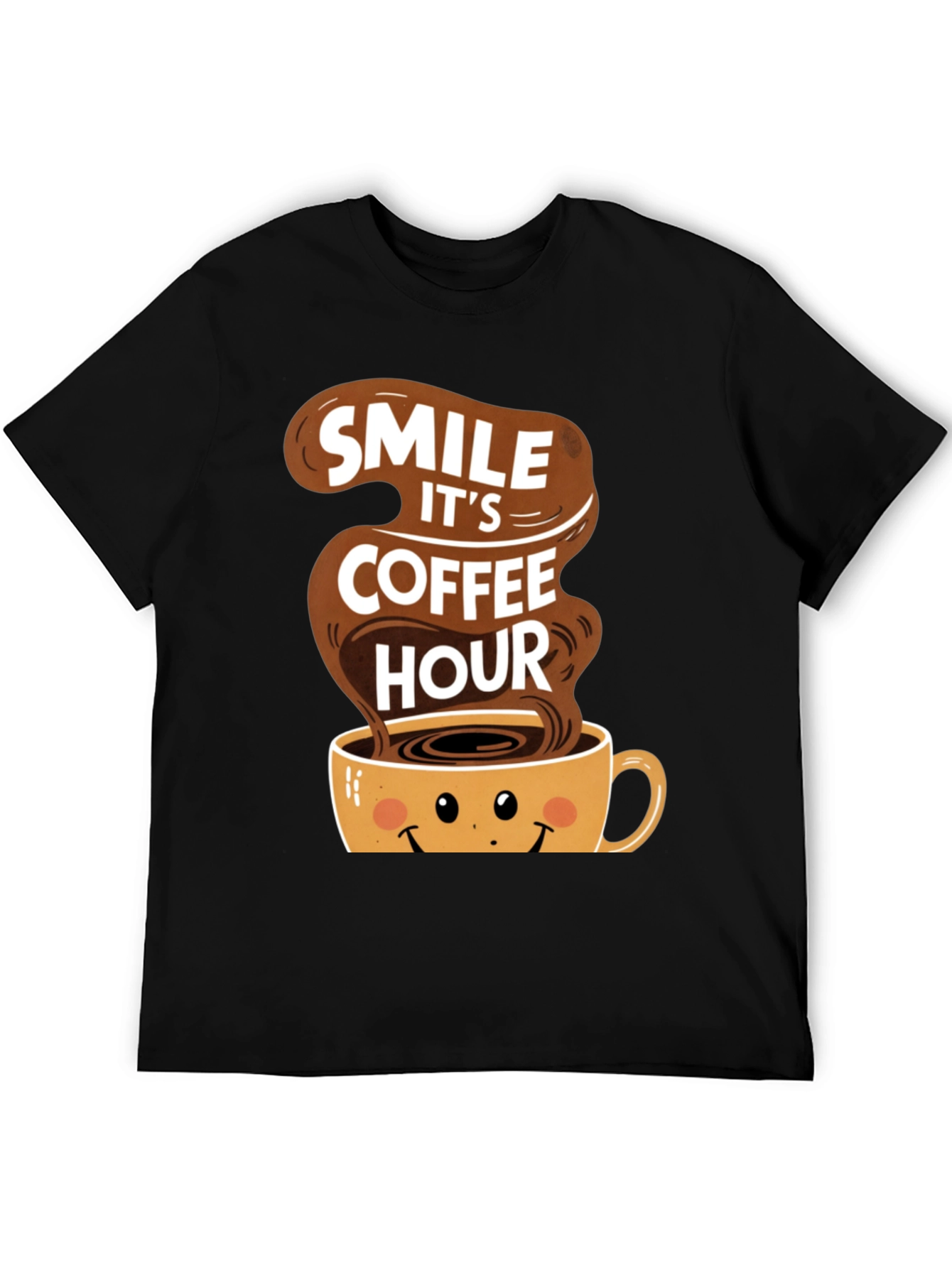 Black Smile It's Coffee Hour Black T-Shirt view 5