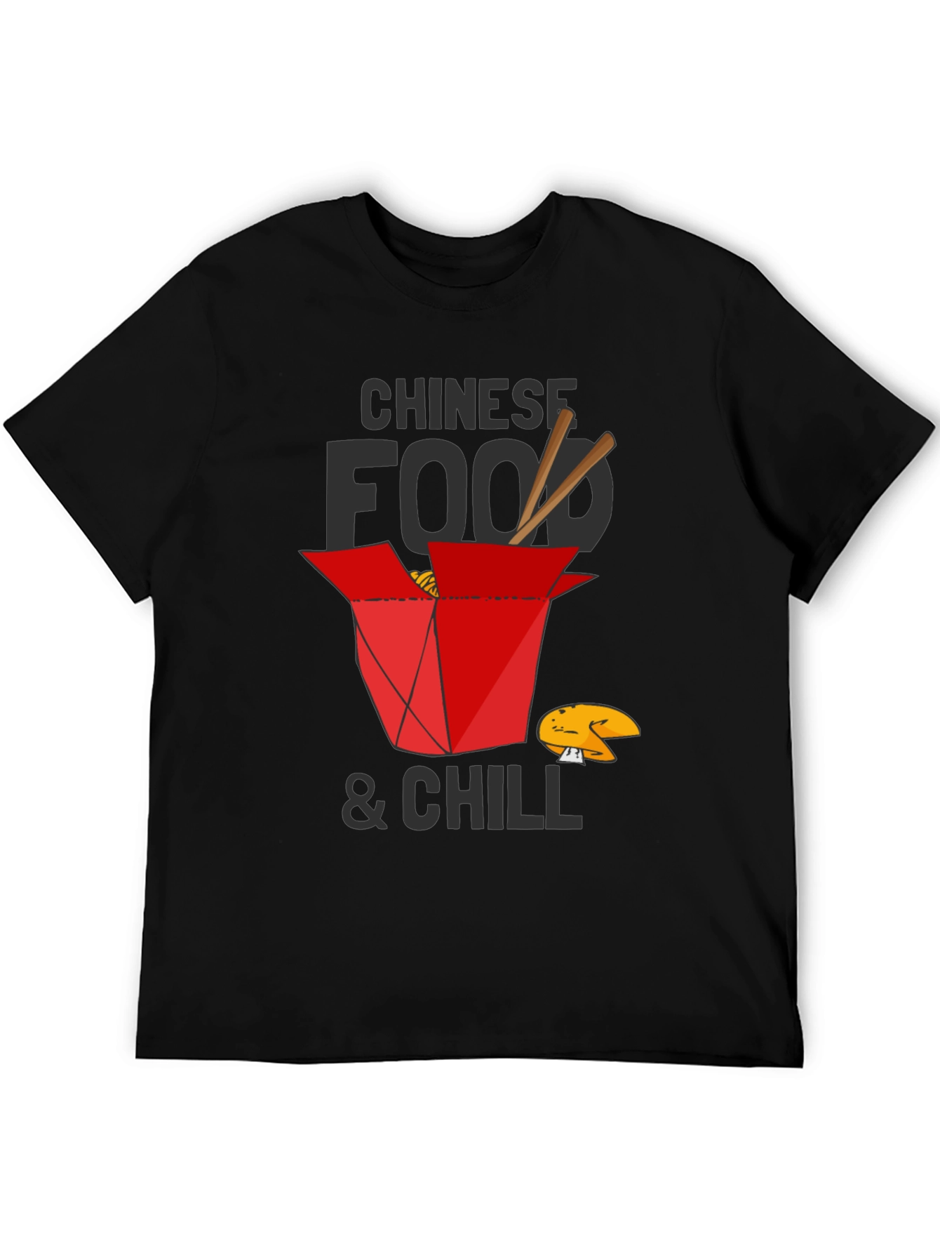 Black Chinese Food and Chill Graphic T-Shirt view 5