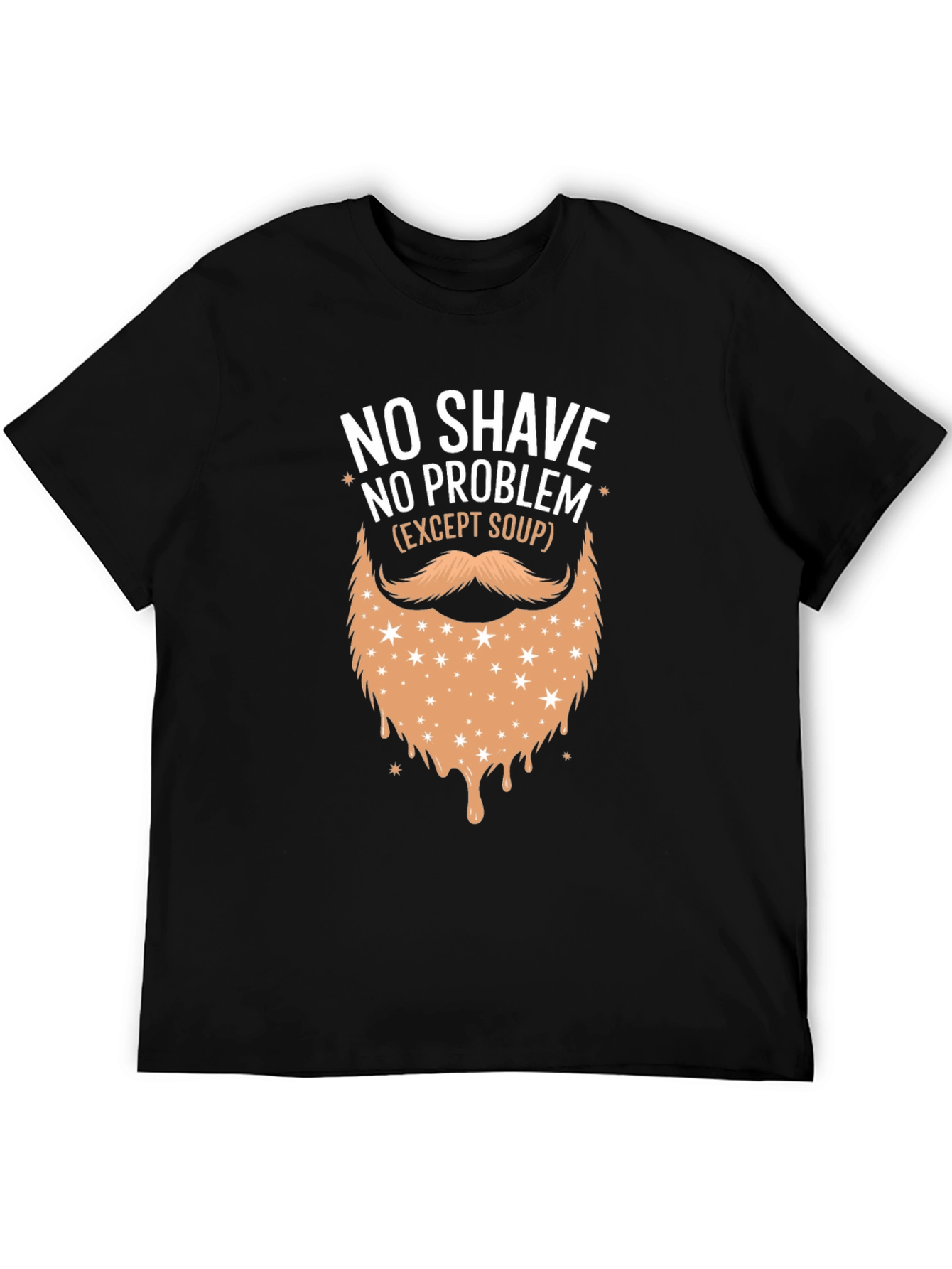Black No Shave No Problem Funny Beard T-Shirt view 5