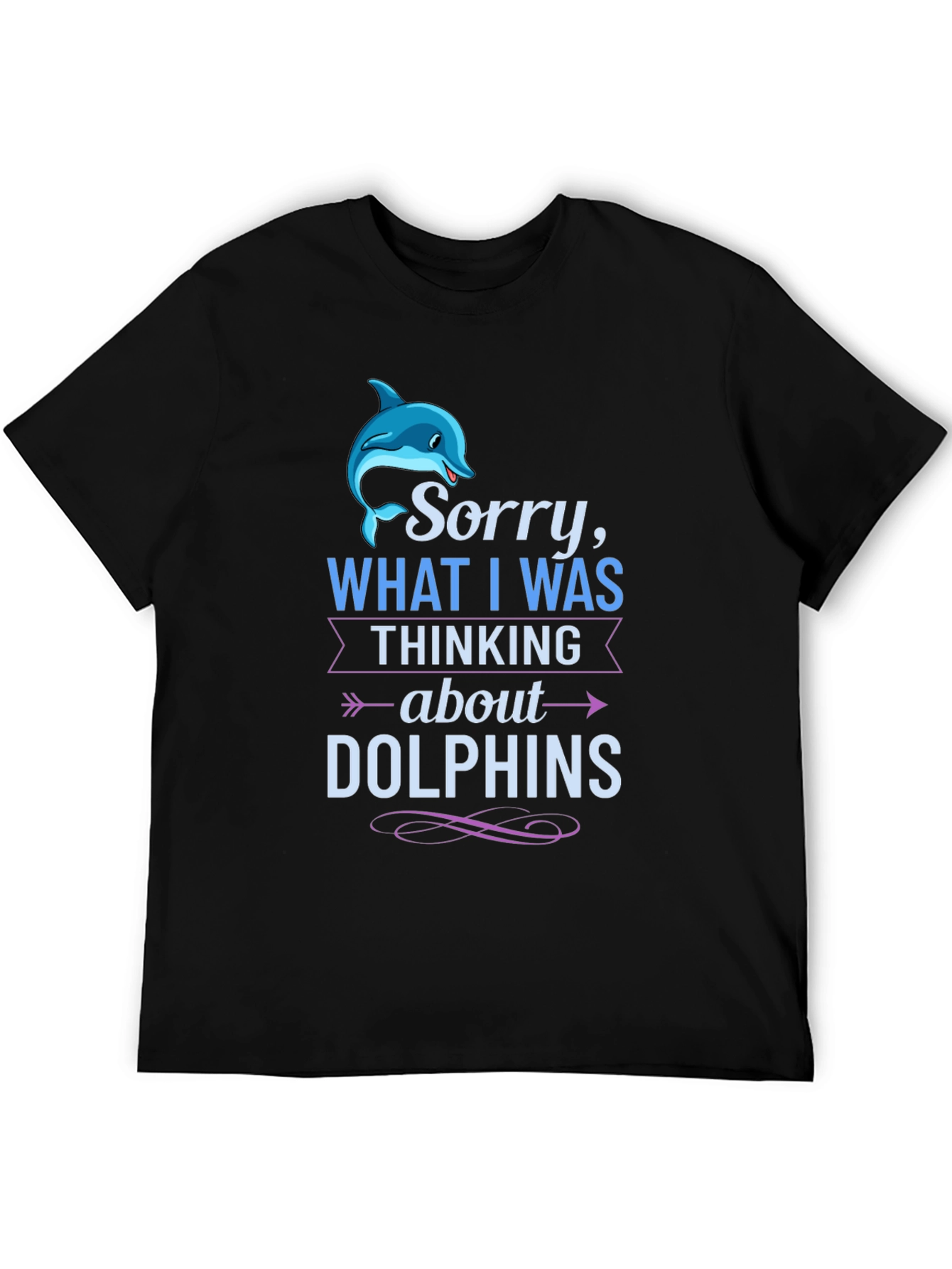 Black Dolphin Mind T-Shirt Funny Ocean Lover Tee view 5