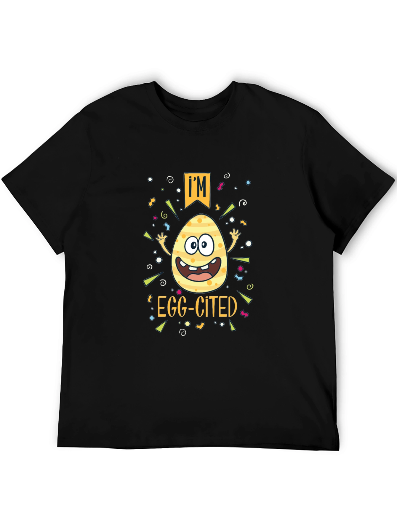 Camiseta Negra "Egg-cited" Pascua