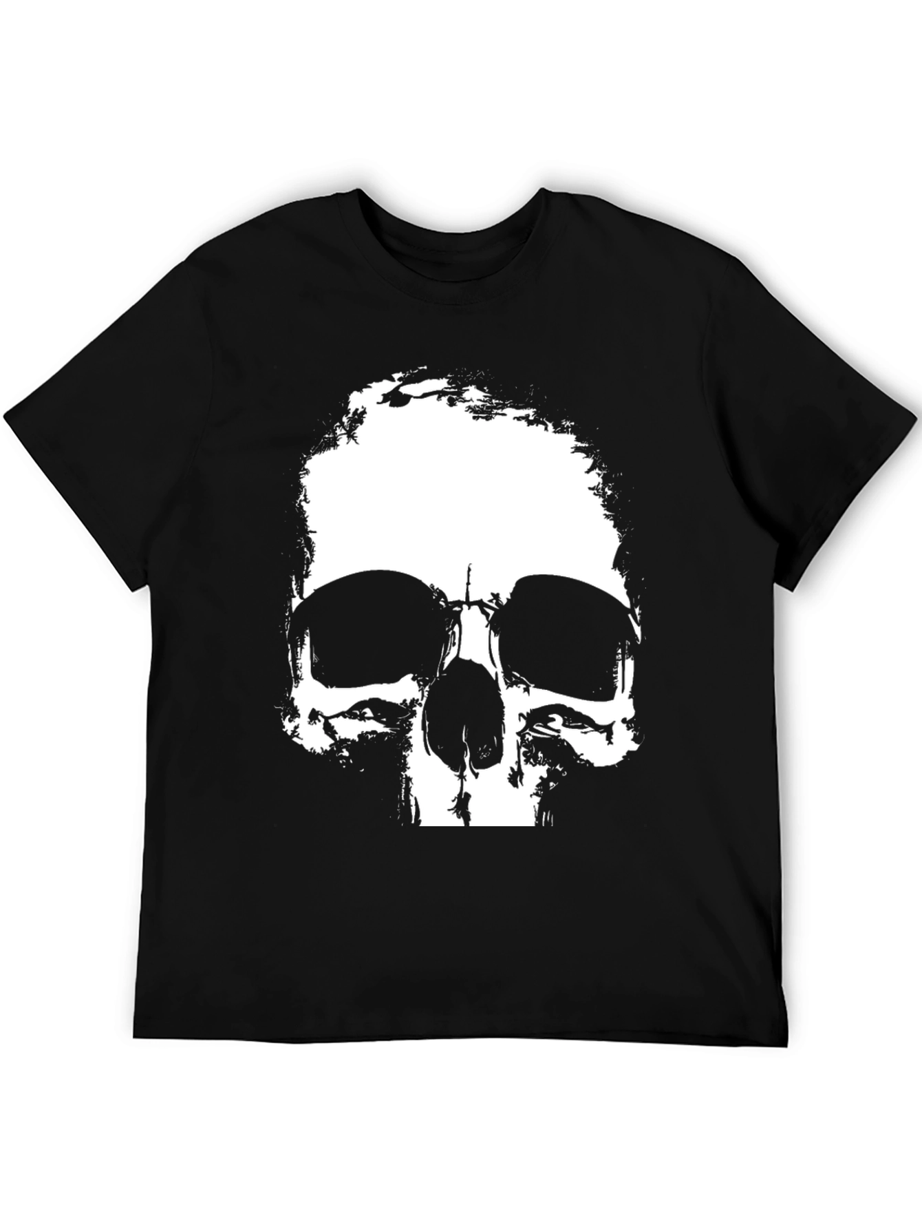 Black Skull Graphic Print Black T-Shirt view 5