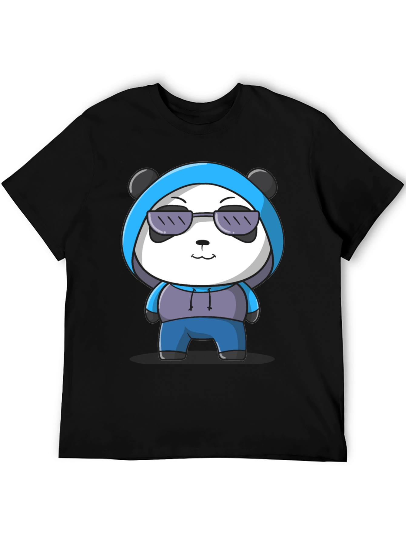 Black Cool Panda Graphic Tee - Casual Black T-Shirt view 5