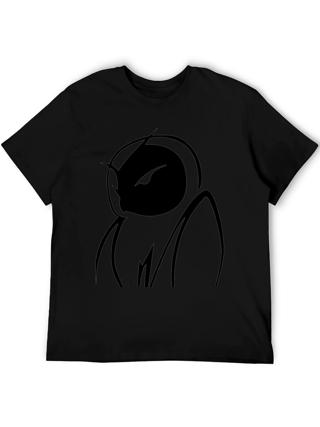 Black Abstract Figure Black T-Shirt view 5