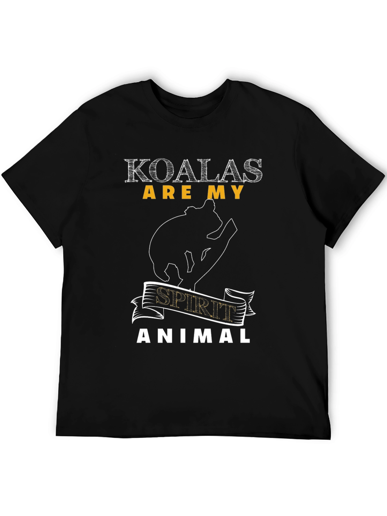 Black Koala Spirit Animal Graphic Tee - Unisex Black T-Shirt view 5