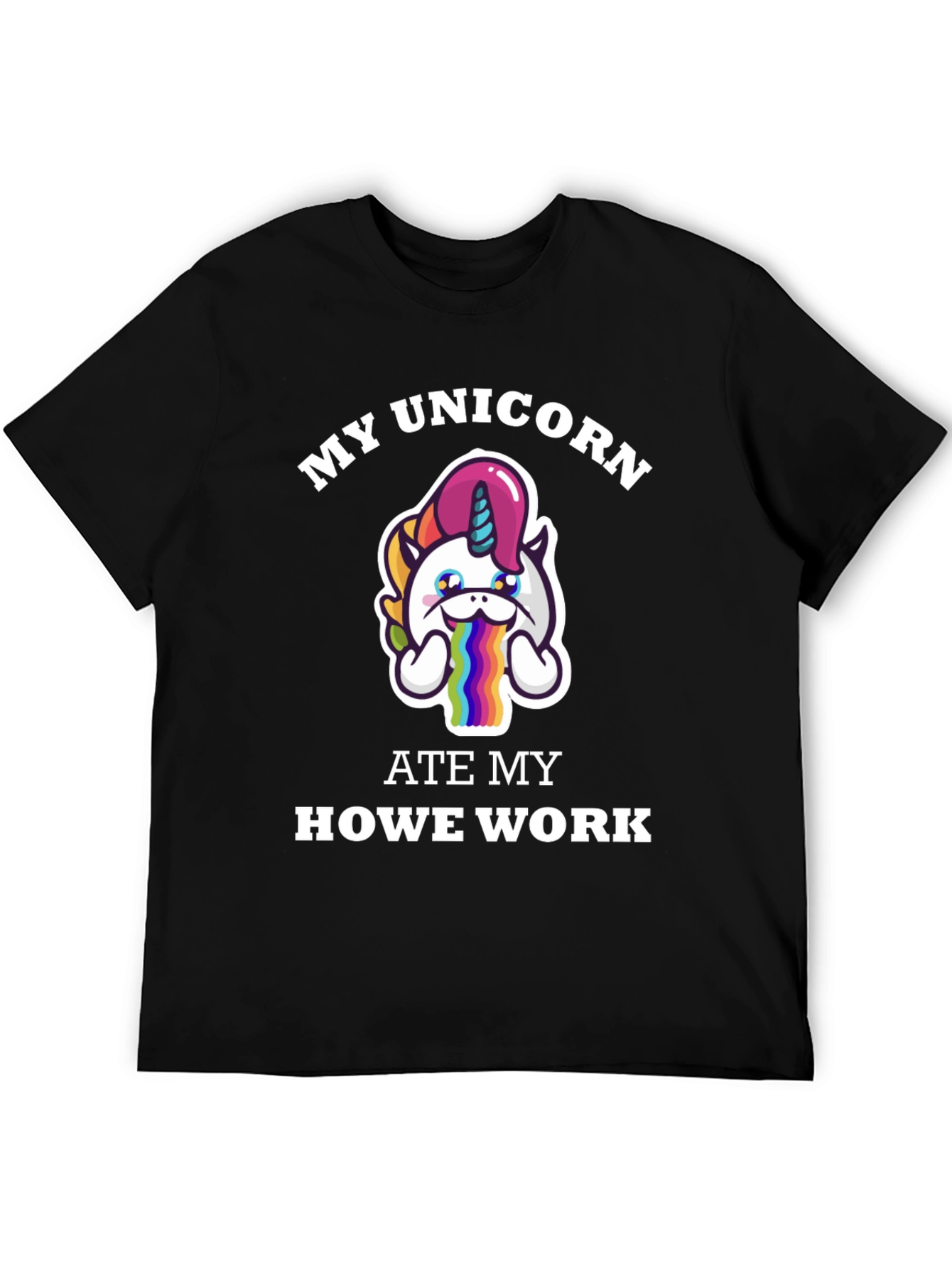 Black My Unicorn Ate My Homework T-Shirt view 5