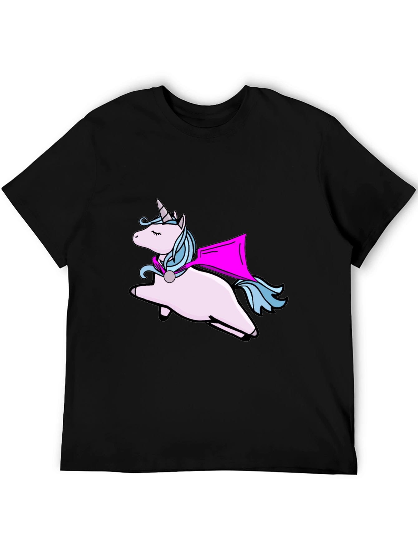 Unicorn Superhero Black T-Shirt - 5