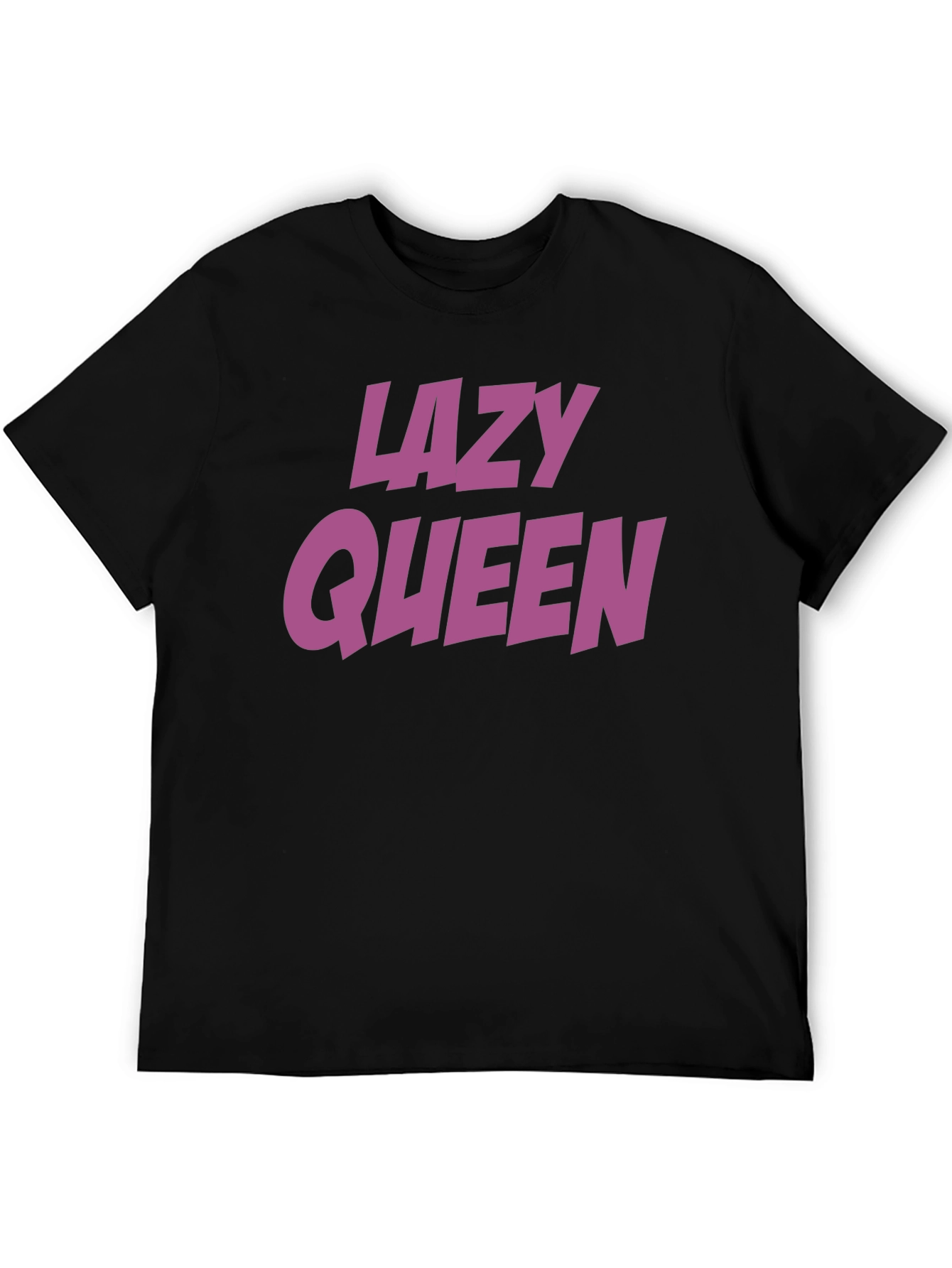 Black Lazy Queen Graphic T-Shirt - Casual Cotton Tee view 5