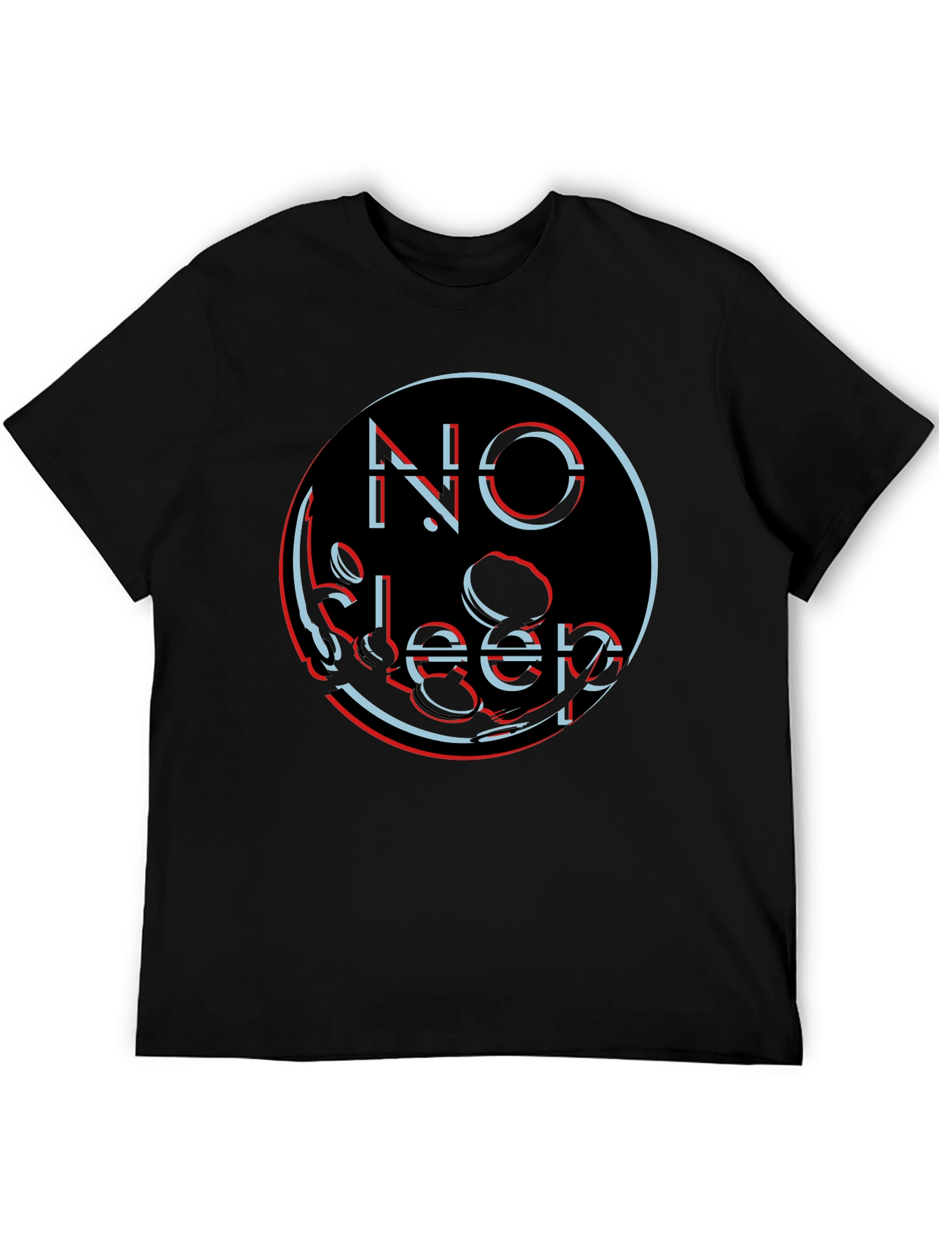 Black No Sleep Graphic Tee - Black Cotton Blend Shirt view 5