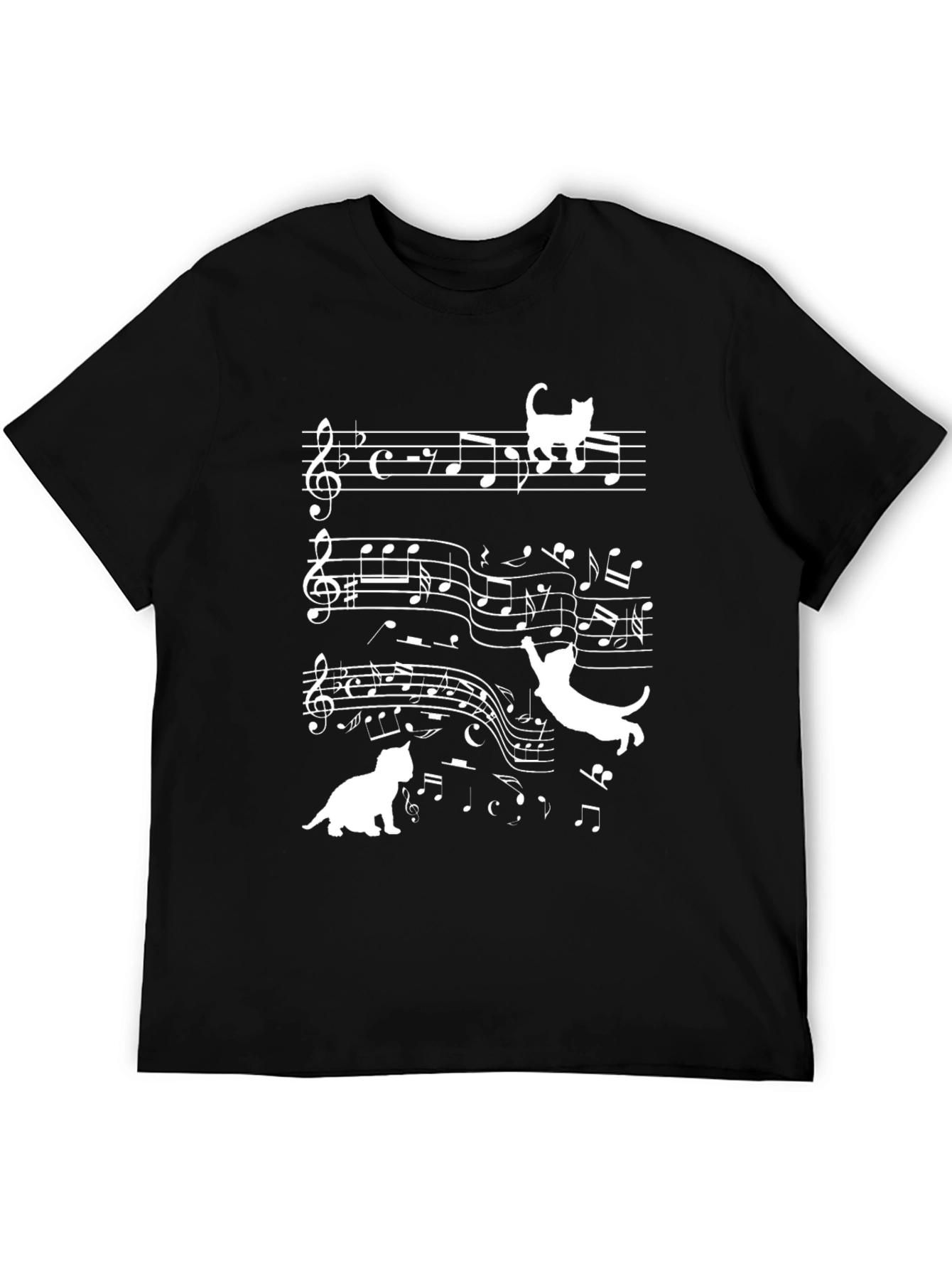 Black Musical Cats T-Shirt - Black view 5