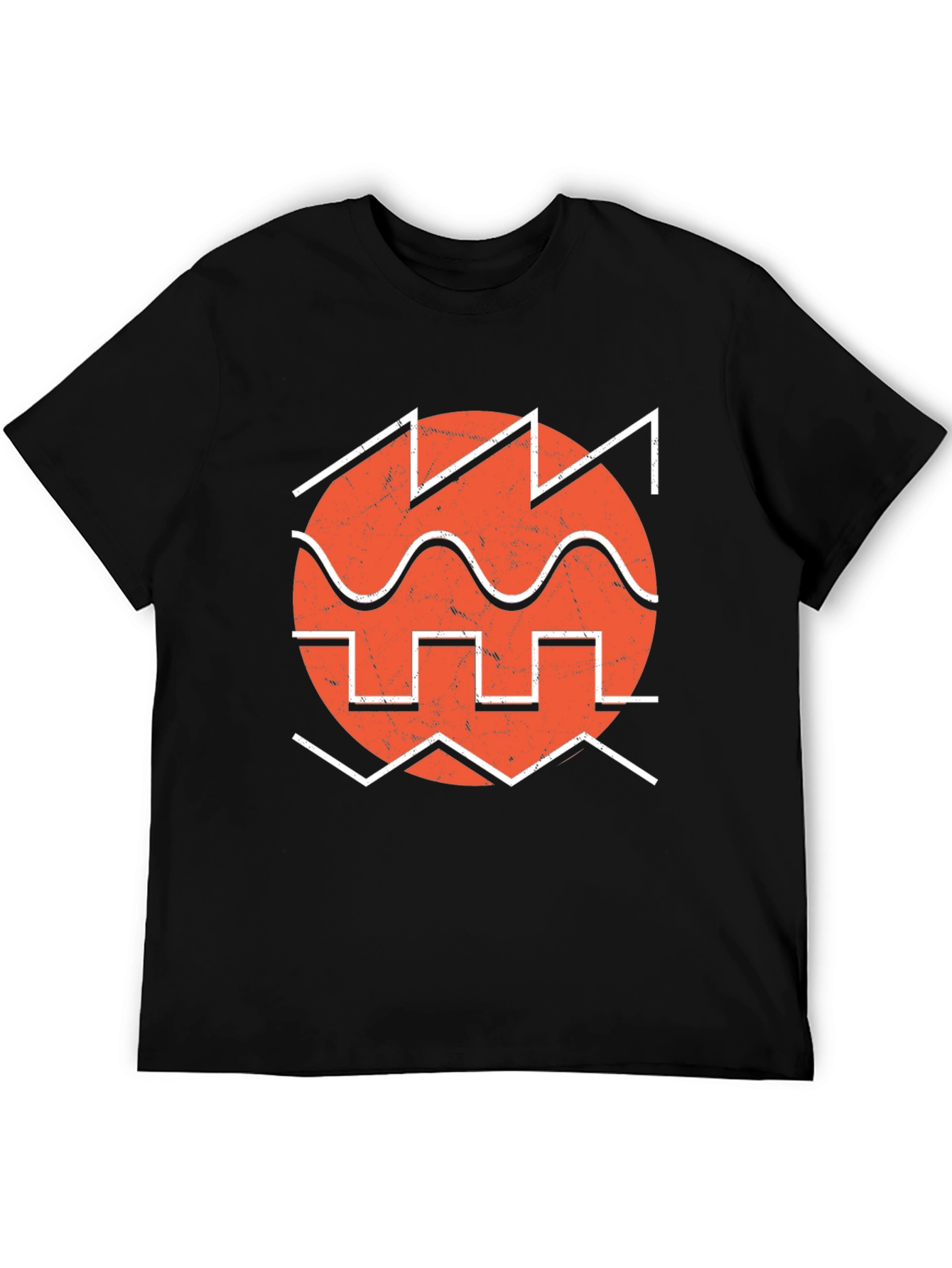 Black Retro Waveform Graphic Tee - Black view 5
