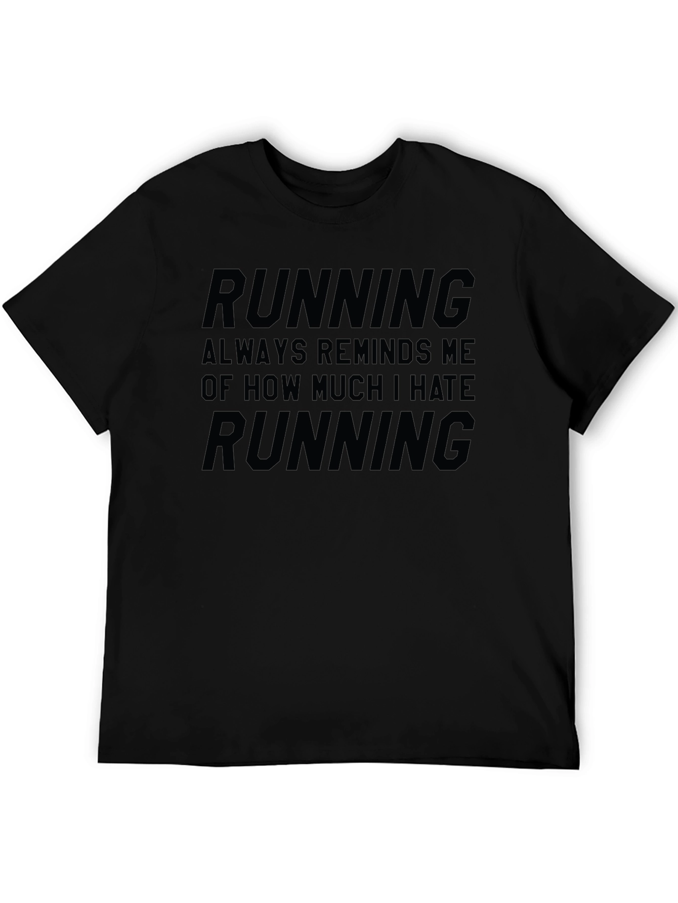 Black Funny Running Hate T-Shirt - Novelty Design view 5