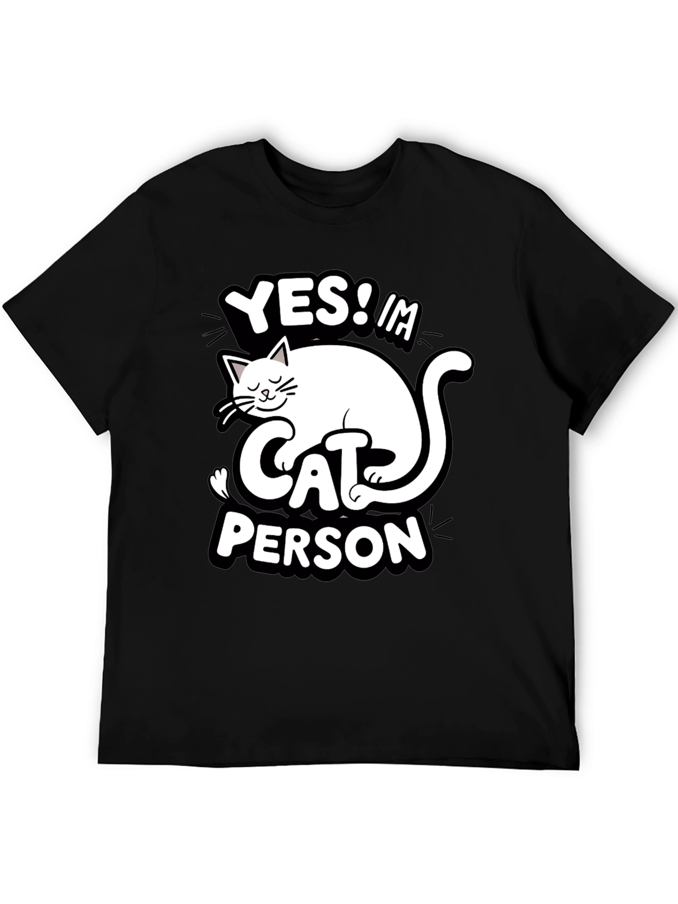 Black Yes! I'm Cat Person Graphic Tee view 5