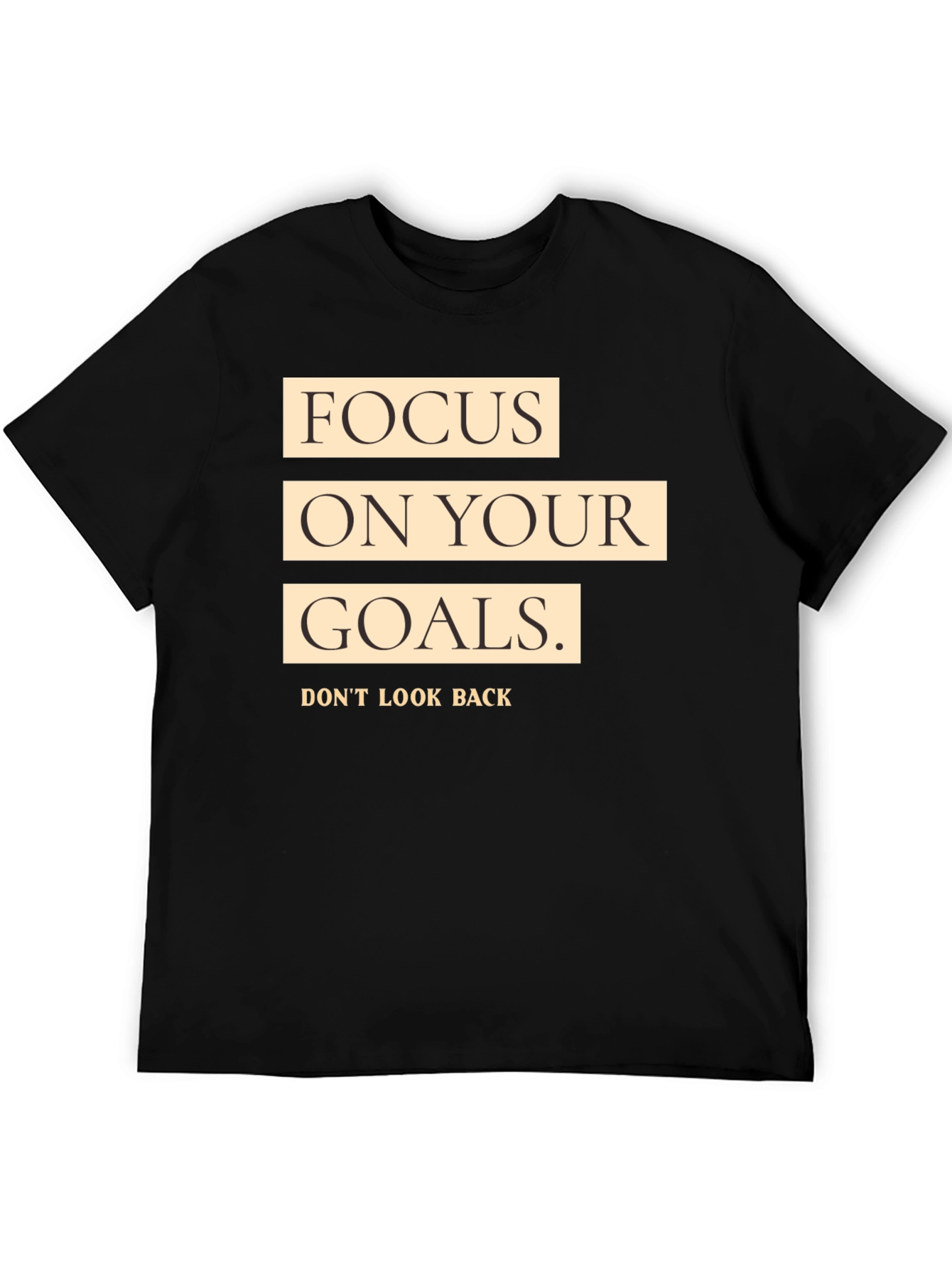 Black Focus on Your Goals Black Graphic T-Shirt view 5